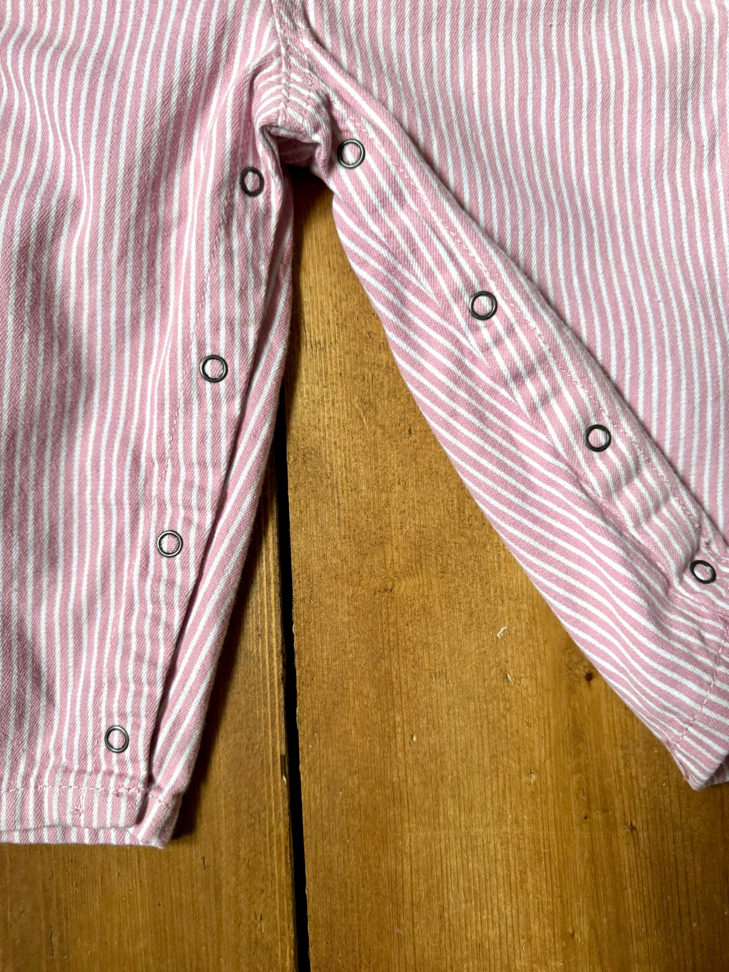 Pink Striped KEY Dungarees | 18 Months
