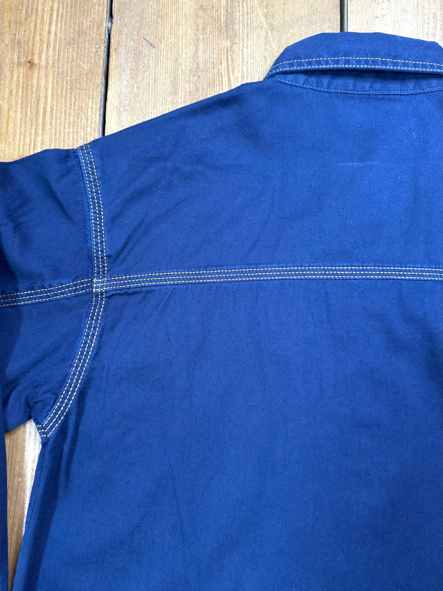 Vintage 90s Adams denim utility shirt. Age 8-9 years. Handpicked for Bee Tiny kids vintage.