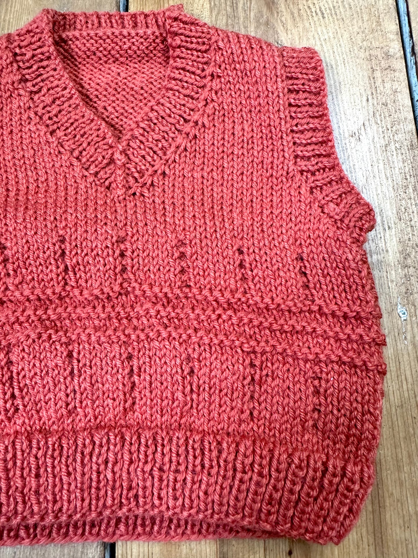 Handknitted Orange Sweater Vest | 1 Years