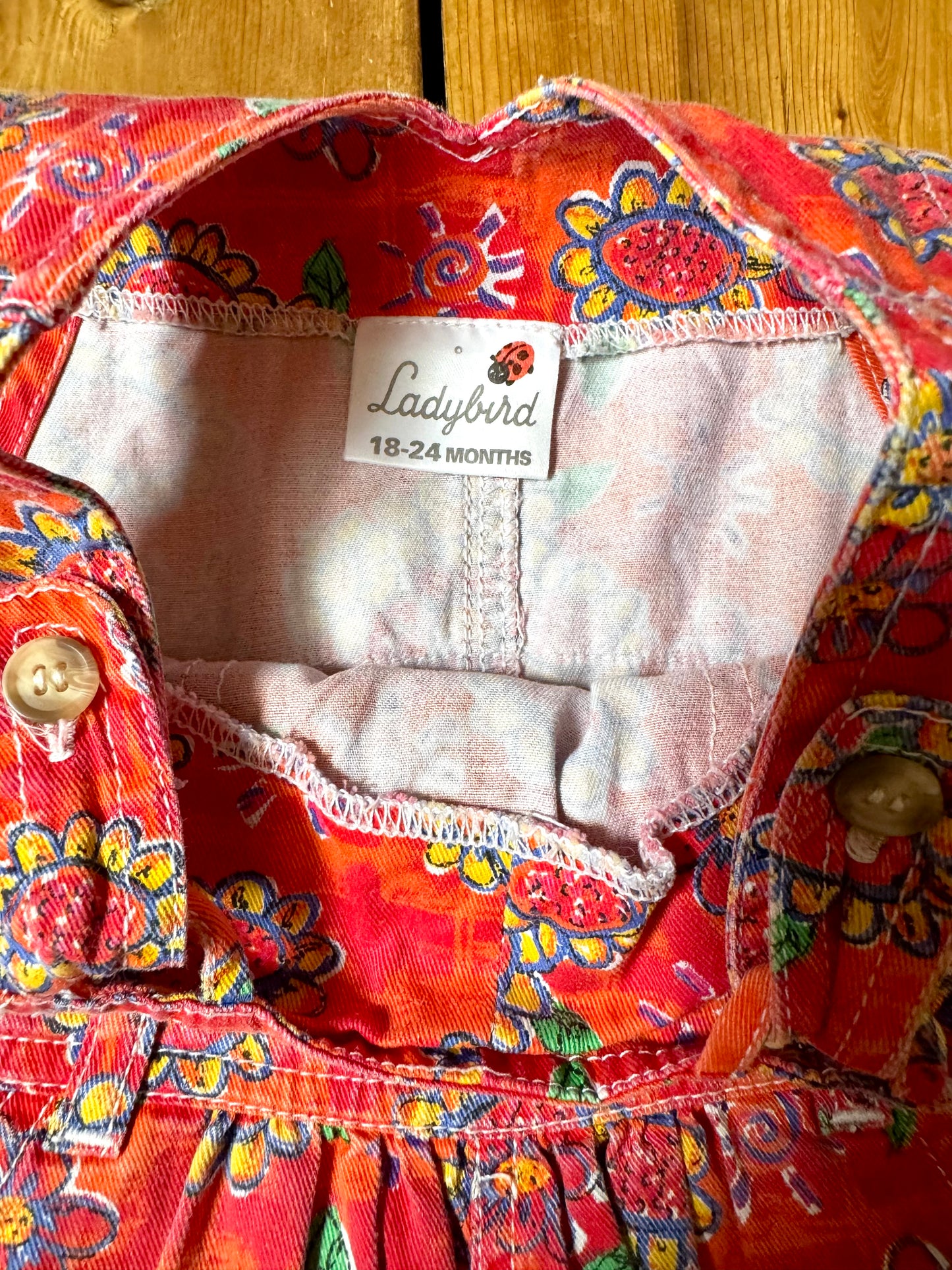 Vintage Ladybird Floral Dungaree Shorts | 18-24 Months