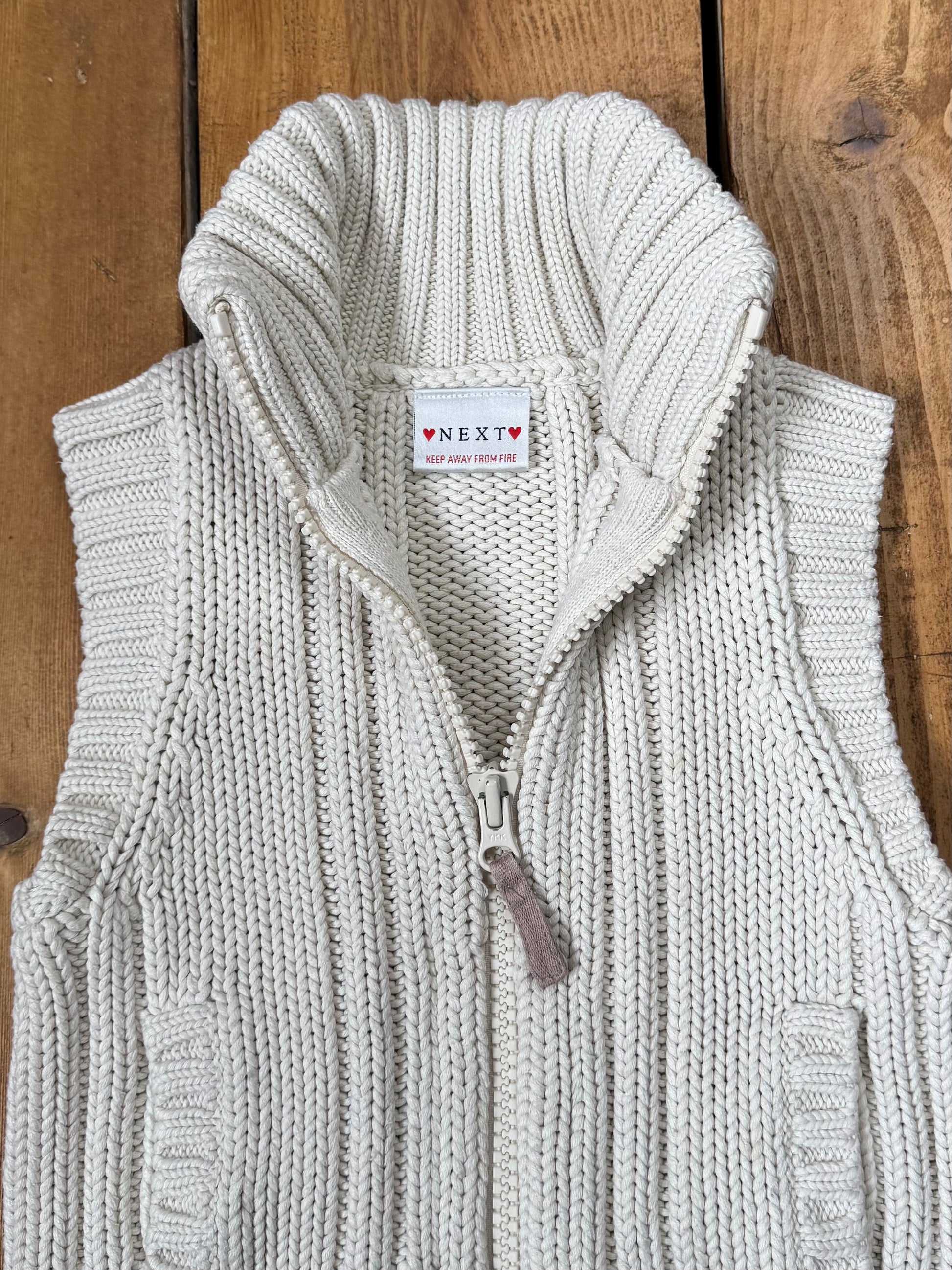 Vintage Y2K cream kids knitted gilet handpicked for Bee Tiny