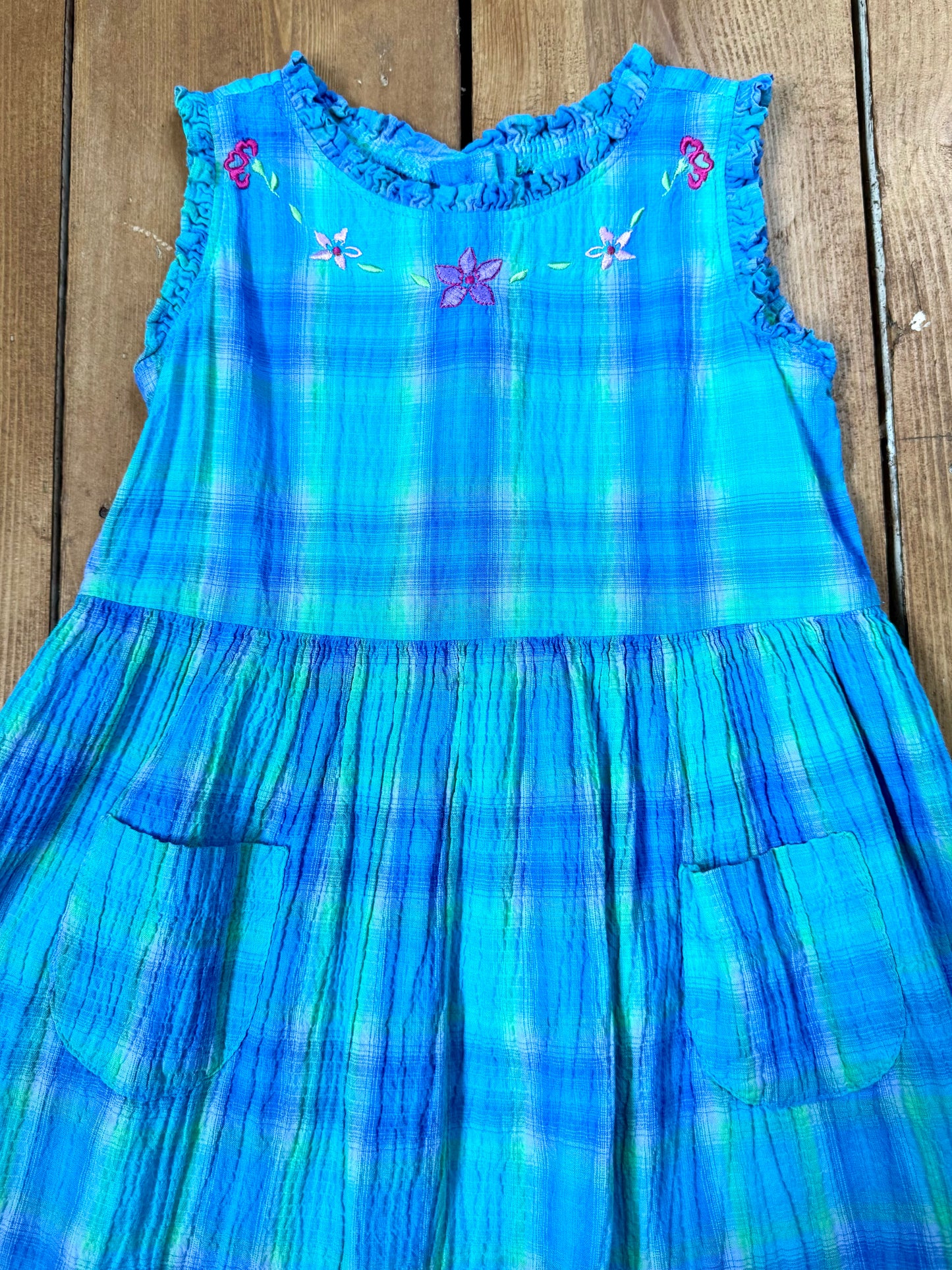 Vintage 90s St.Michael Blue Checked Dress | 4 Years