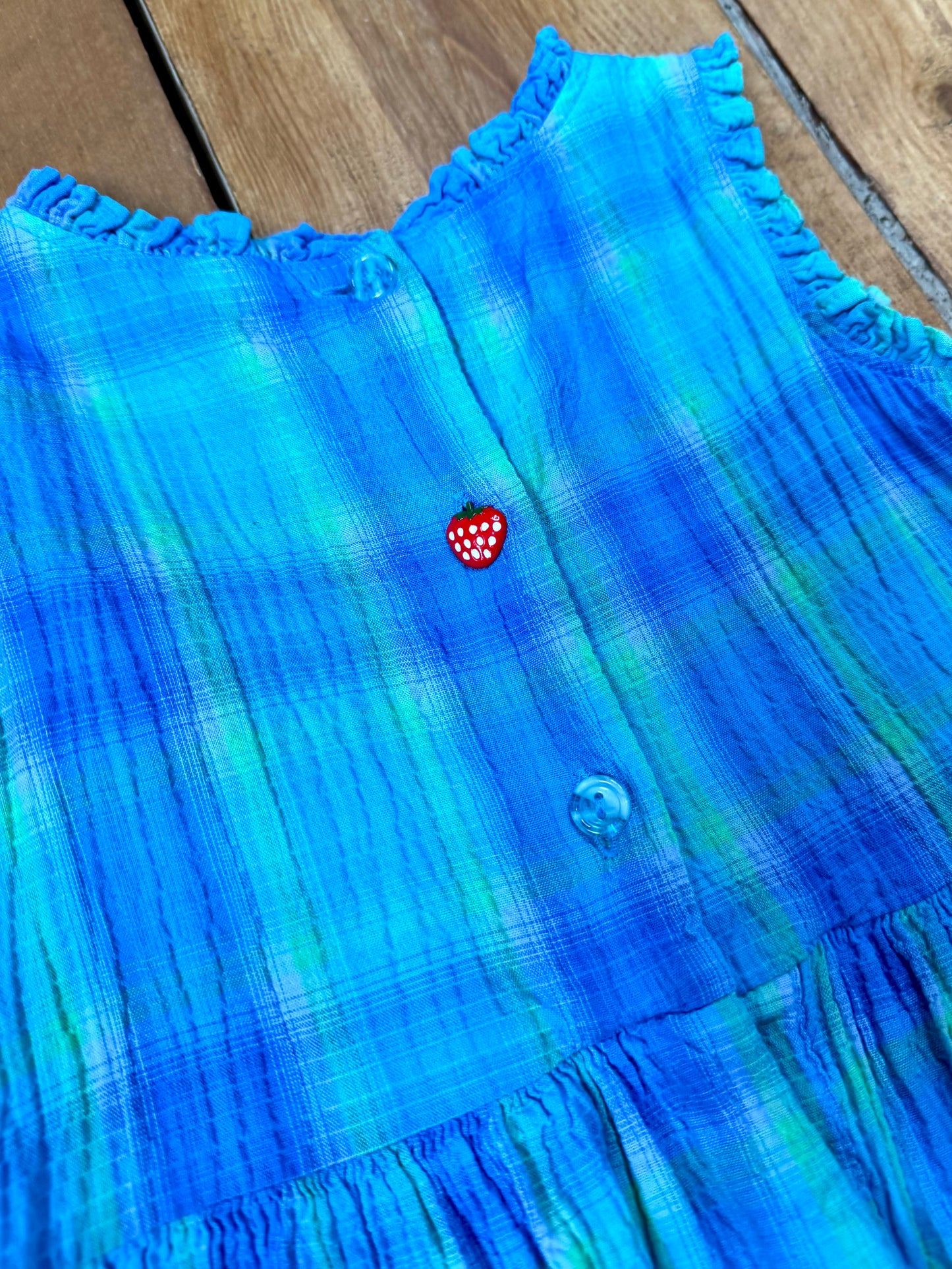 Vintage 90s St.Michael Blue Checked Dress | 4 Years