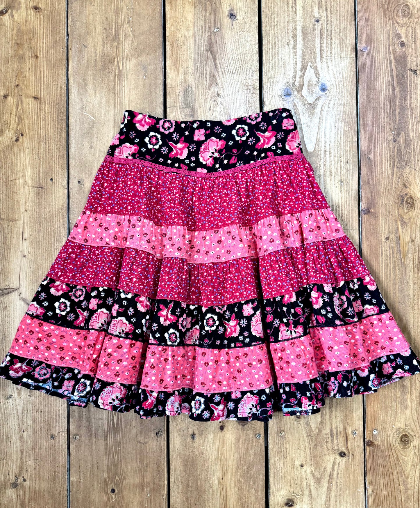 Vintage Pumpkin Patch Tiered Floral Circle Skirt | 7 Years