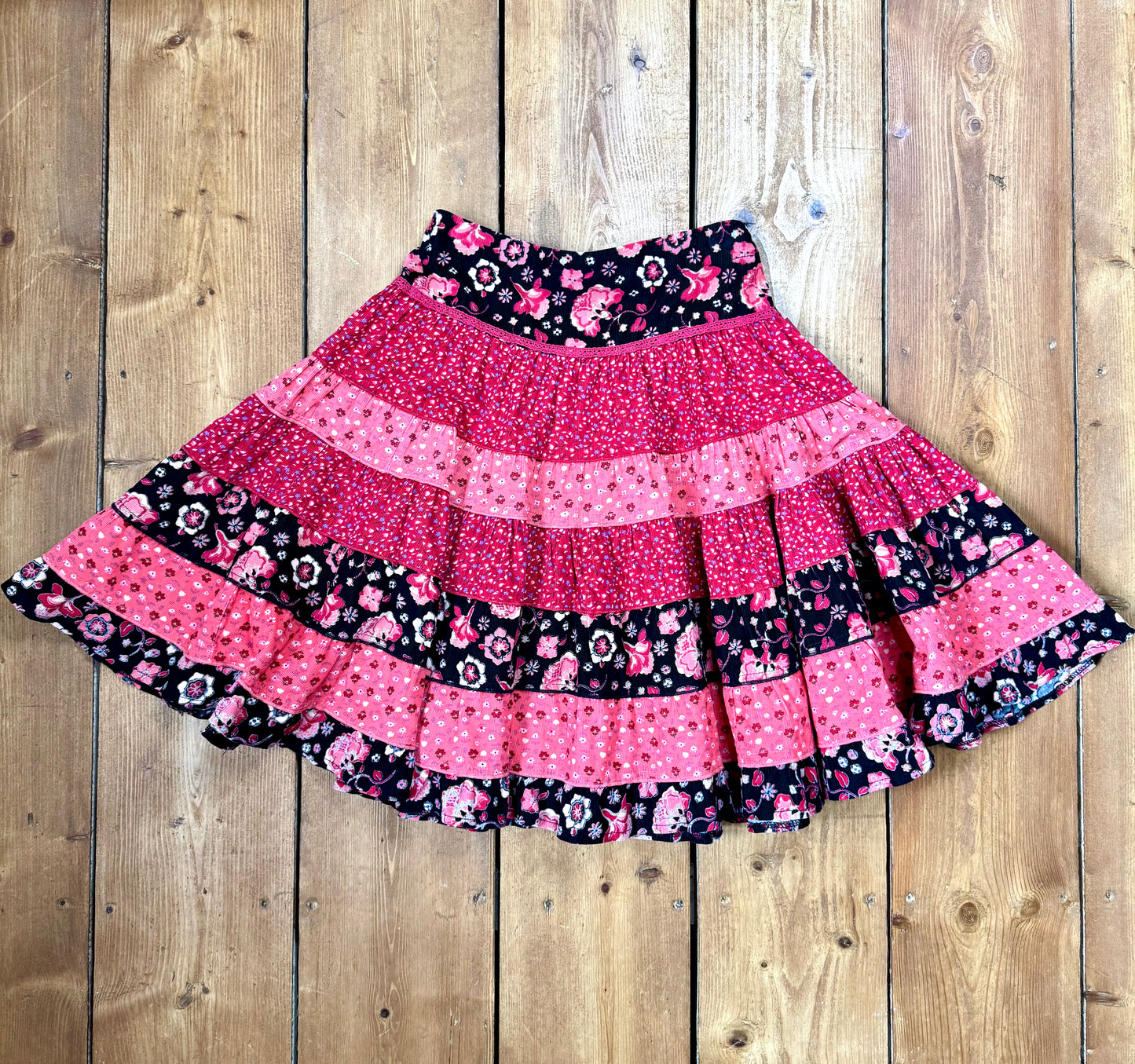 Vintage Pumpkin Patch Tiered Floral Circle Skirt | 7 Years