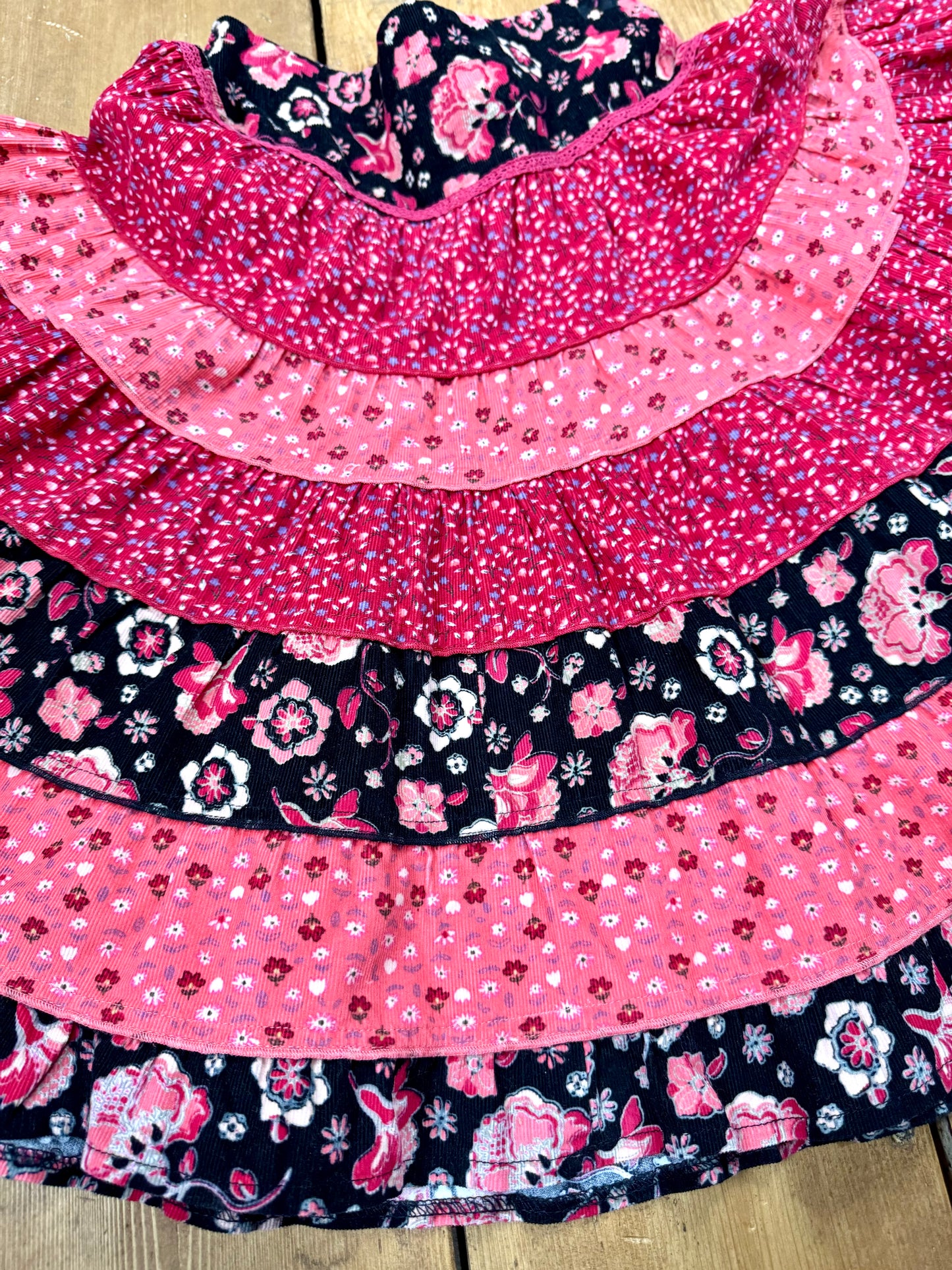 Vintage Pumpkin Patch Tiered Floral Circle Skirt | 7 Years