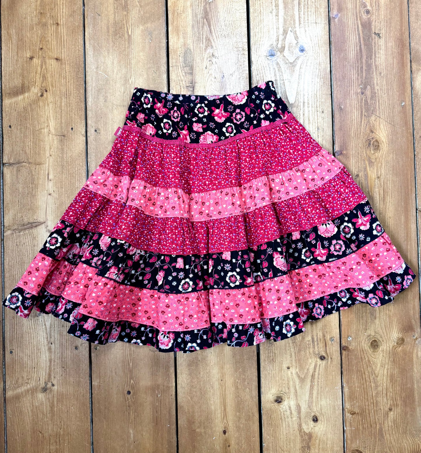 Vintage Pumpkin Patch Tiered Floral Circle Skirt | 7 Years