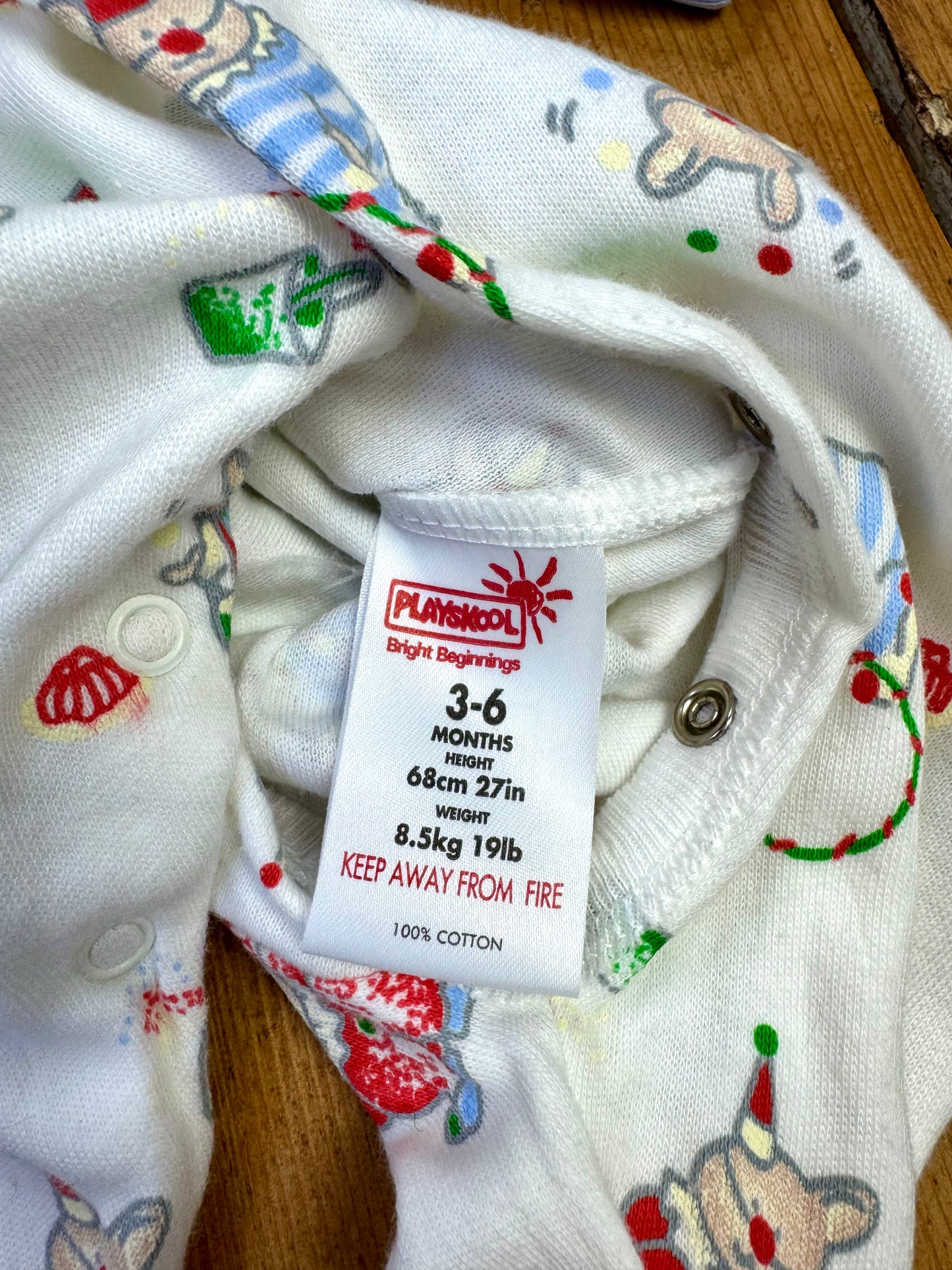 Vintage 90s Playskool Mouse Print Babygrow | 3–6 Months