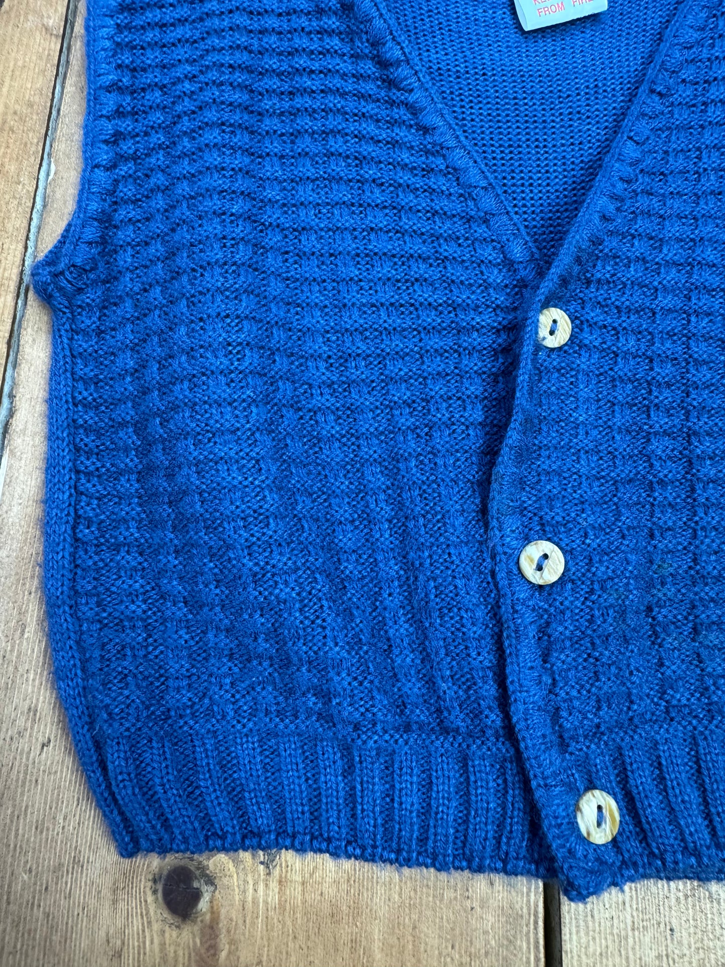Vintage Blue Knit Vest | 12–18 Months