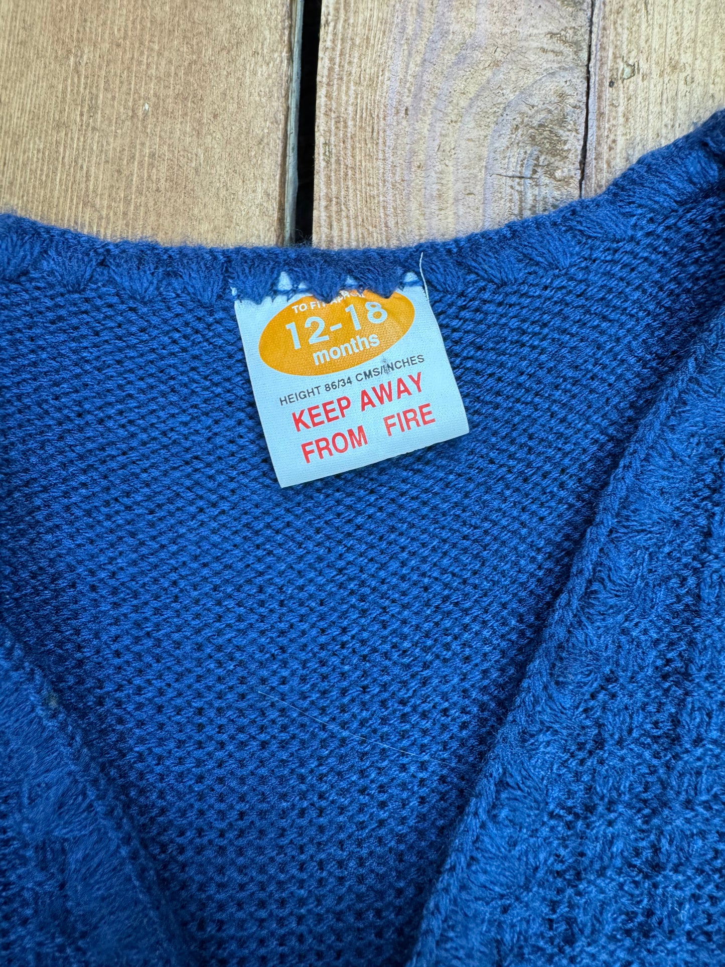 Vintage Blue Knit Vest | 12–18 Months