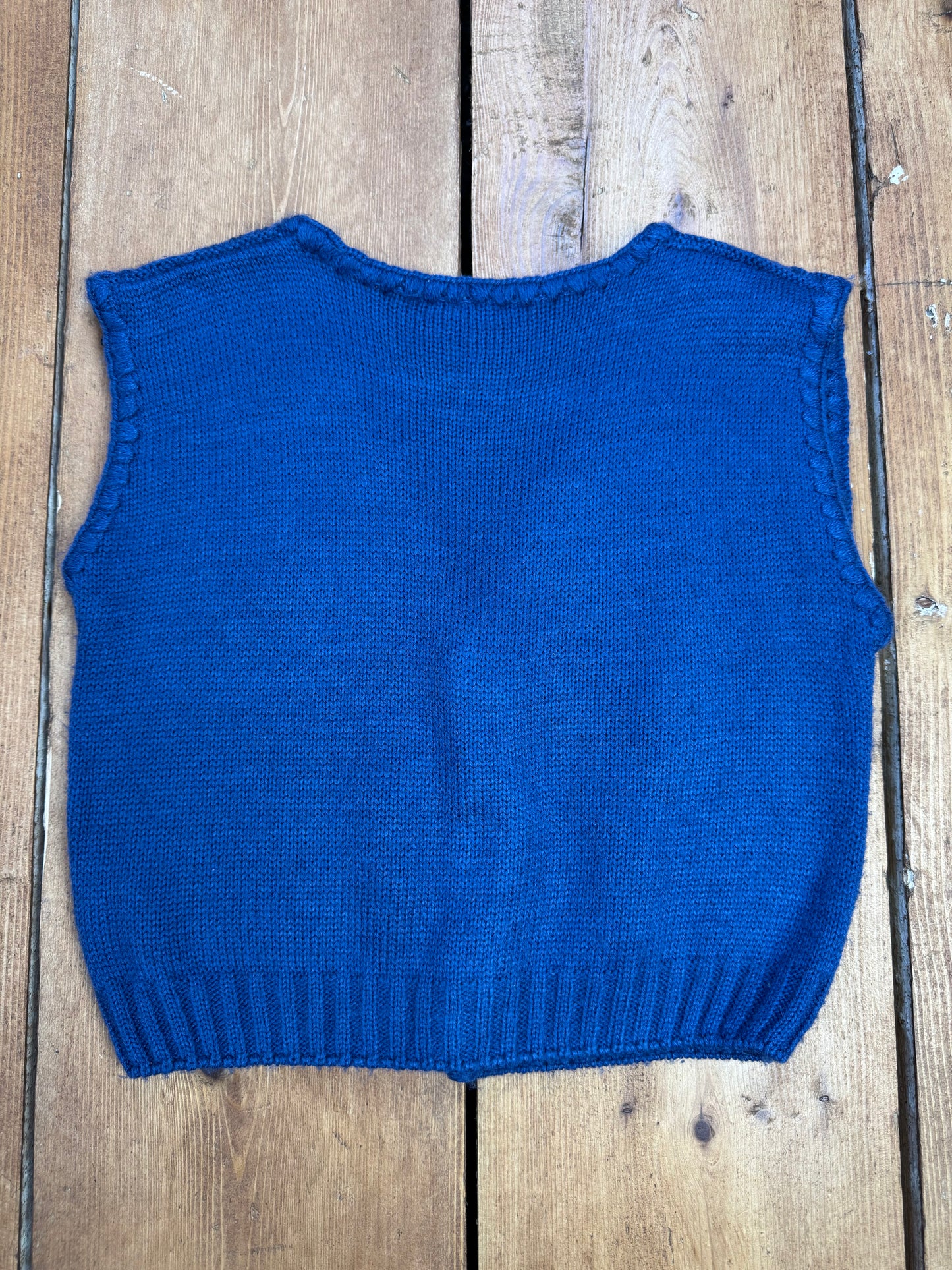 Vintage Blue Knit Vest | 12–18 Months