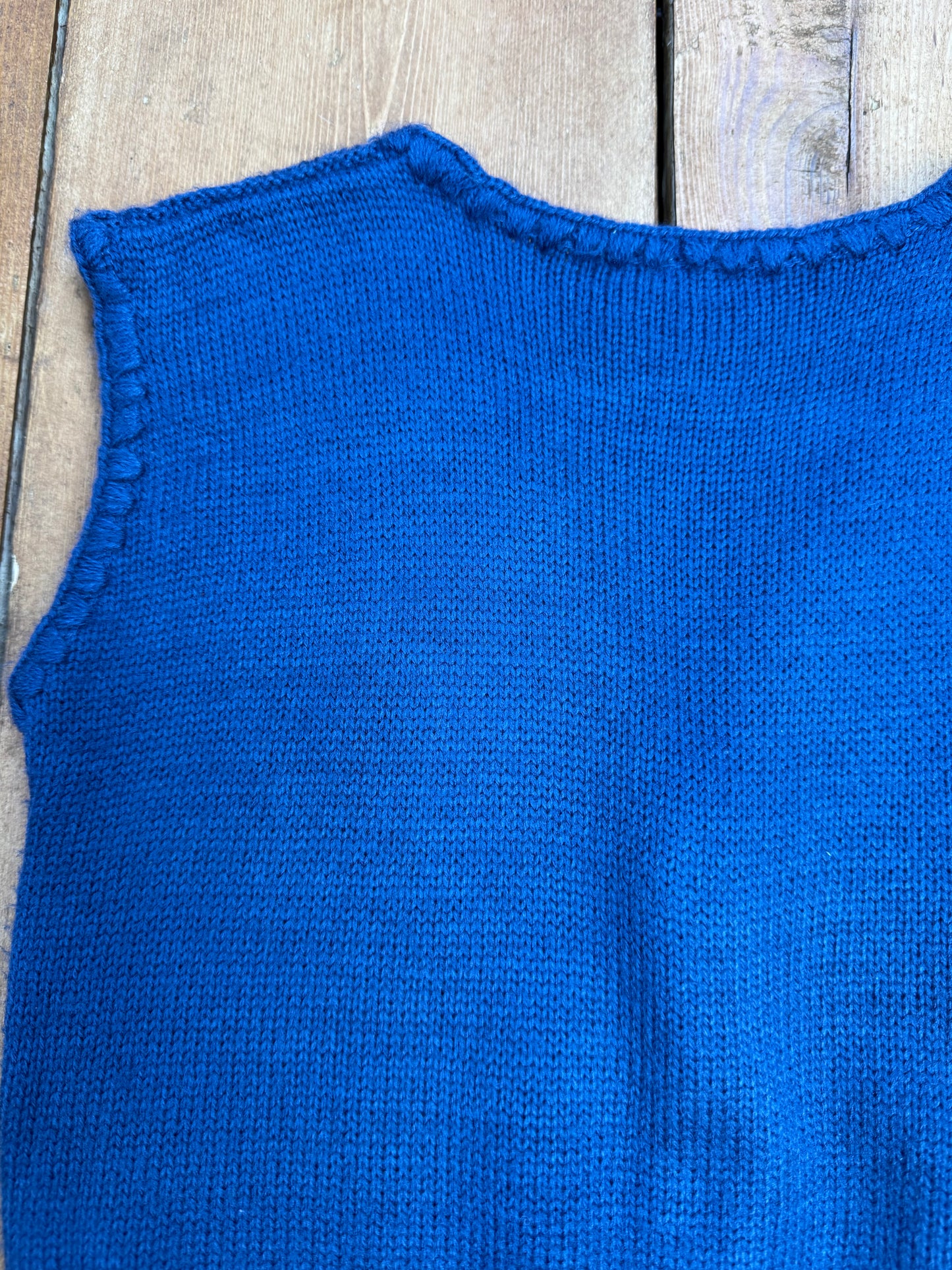 Vintage Blue Knit Vest | 12–18 Months
