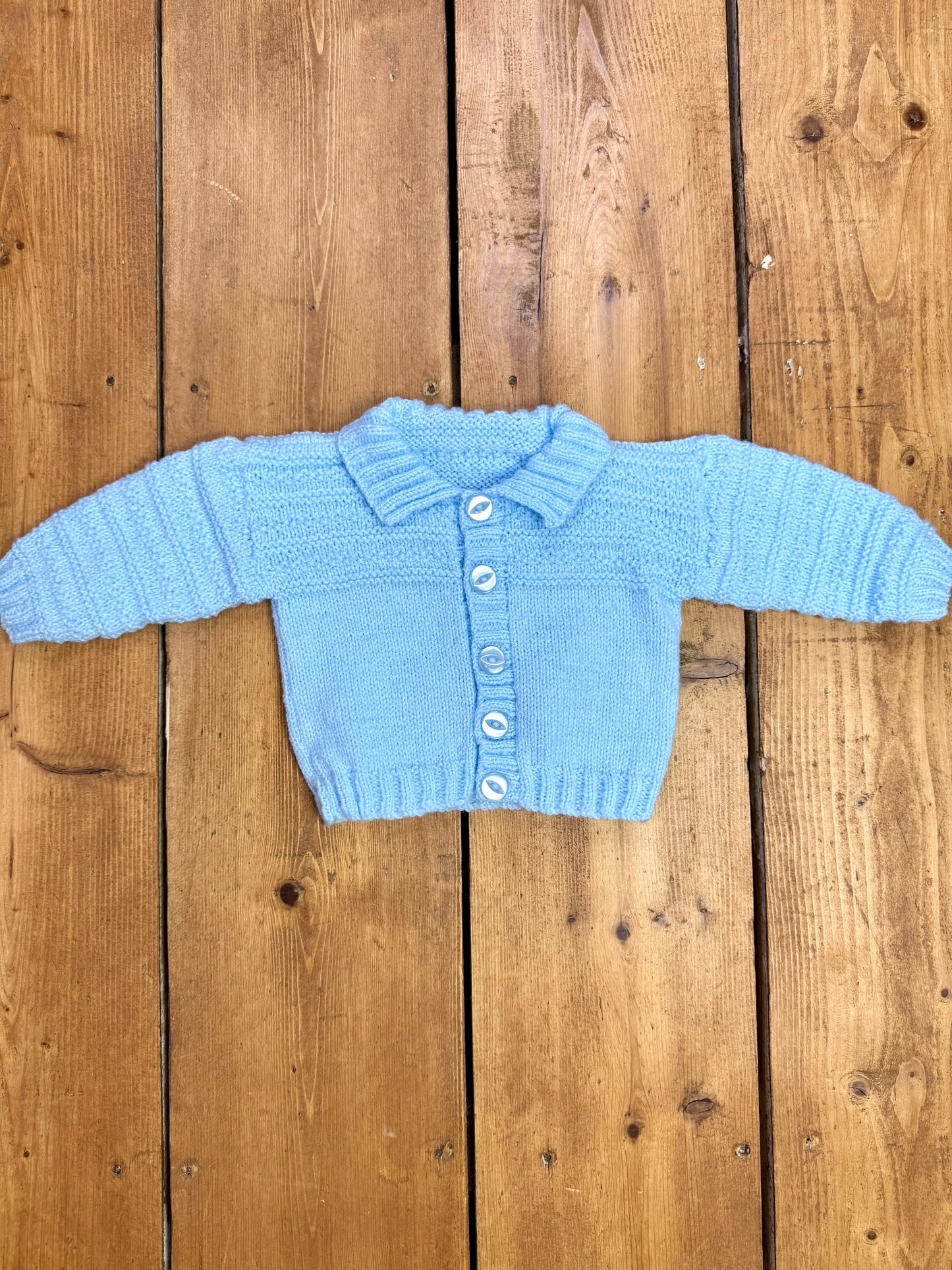 Vintage Handknit Baby Cardigan | 0-3 Months
