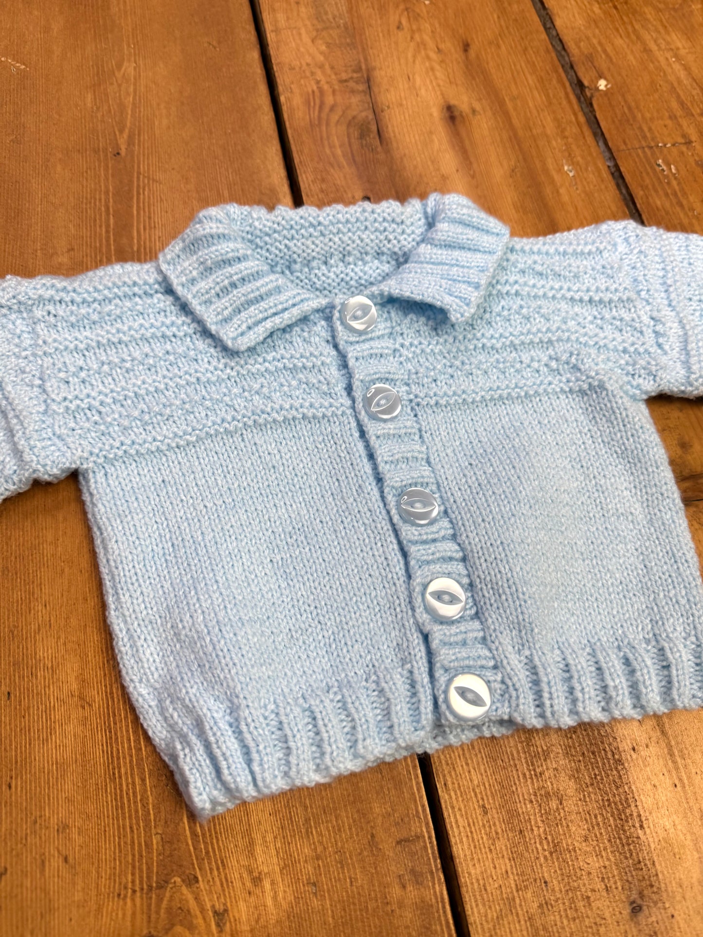 Vintage Handknit Baby Cardigan | 0-3 Months