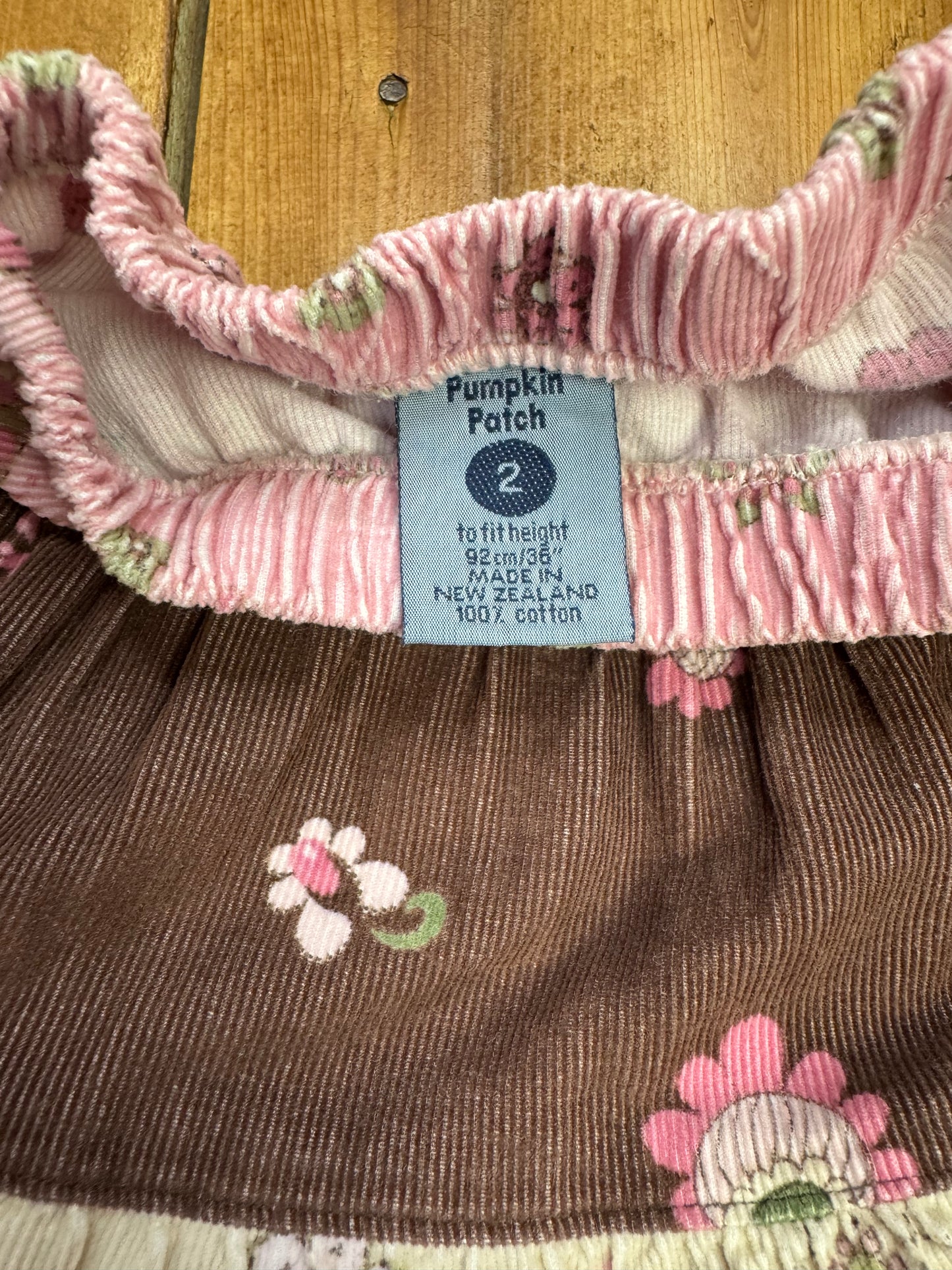 Vintage Y2K Floral Tiered Corduroy Skirt | 2 Years