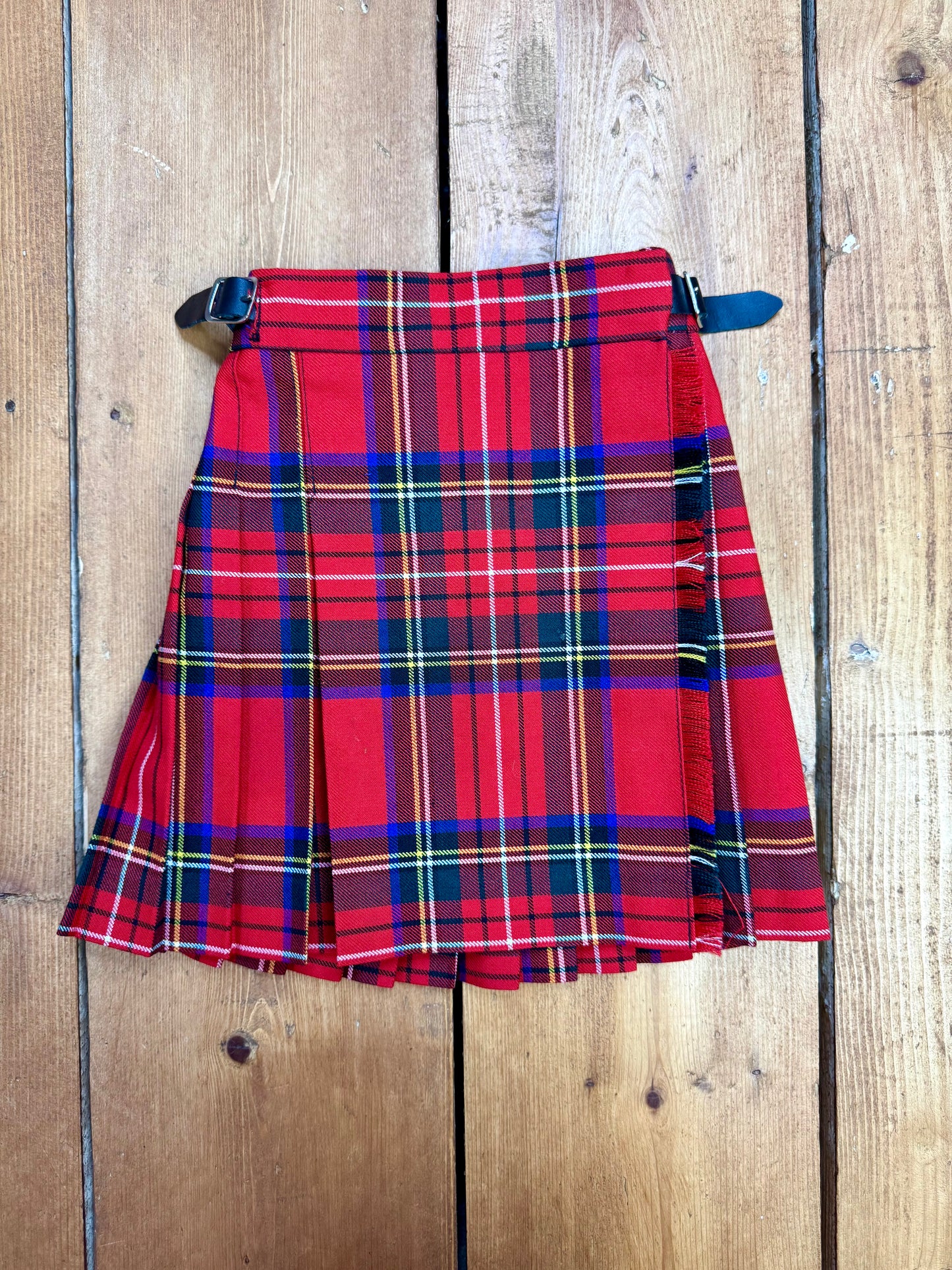 Vintage 90s Red Tartan Kilt Skirt | James Pringle Weavers | 2 Years