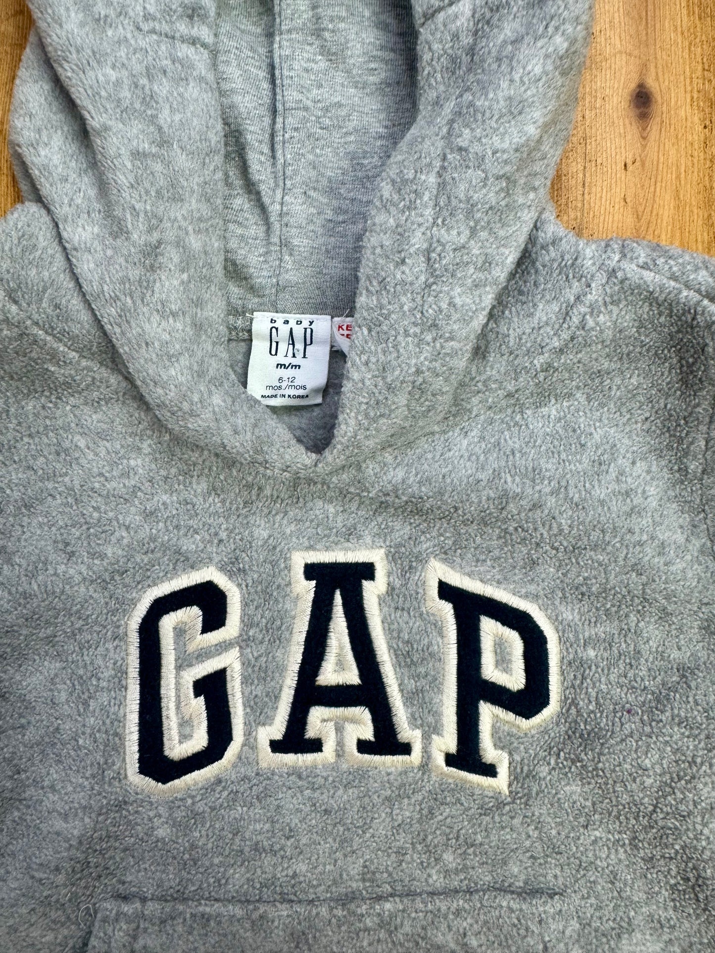Vintage 90s Baby GAP Grey Hoodie | 6–12 Months