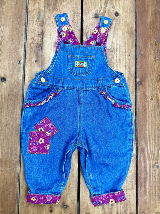 Vintage 90s Ladybird Denim Dungarees | 3-6 Months