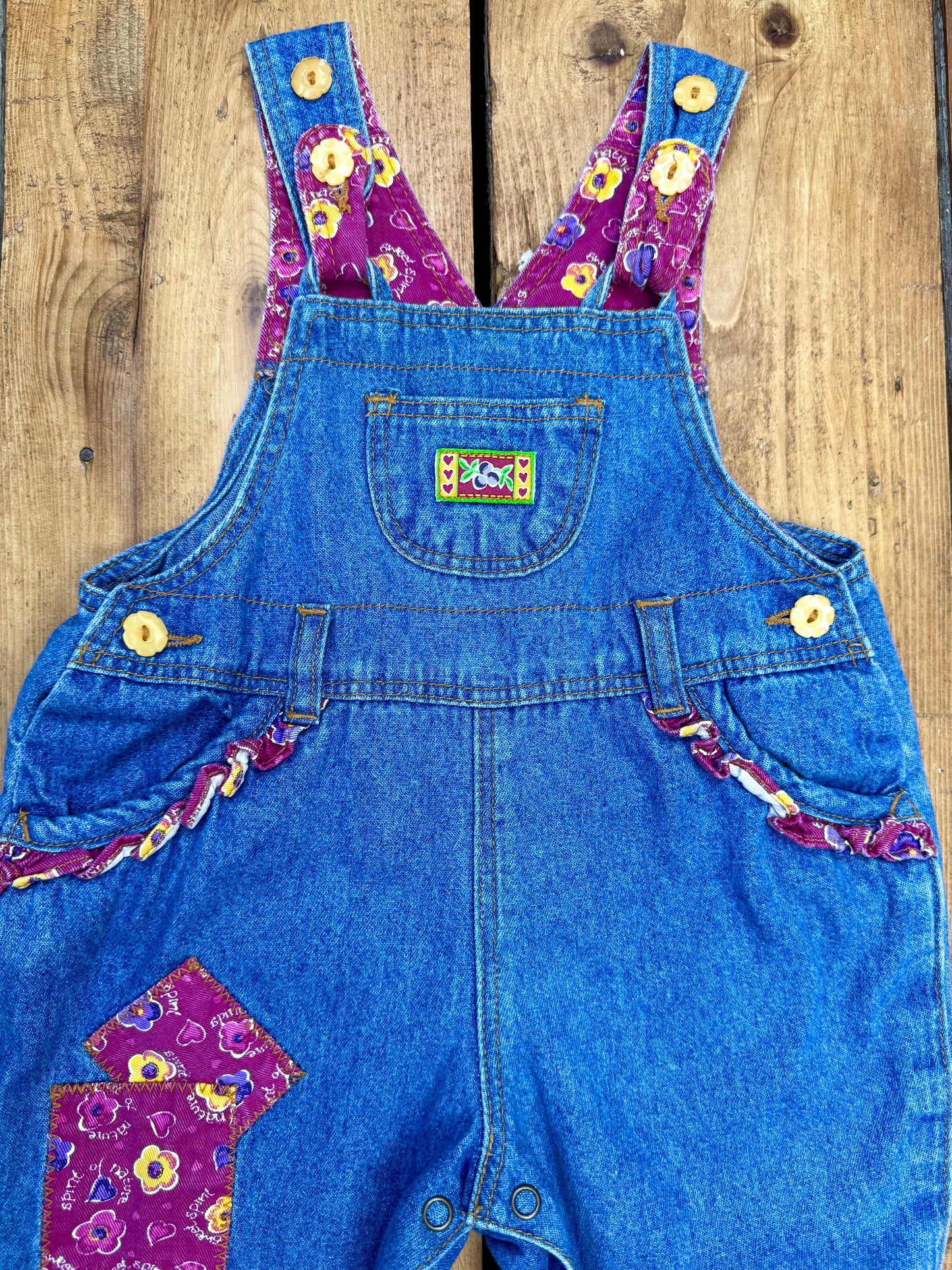 Vintage 90s Ladybird Denim Dungarees | 3-6 Months