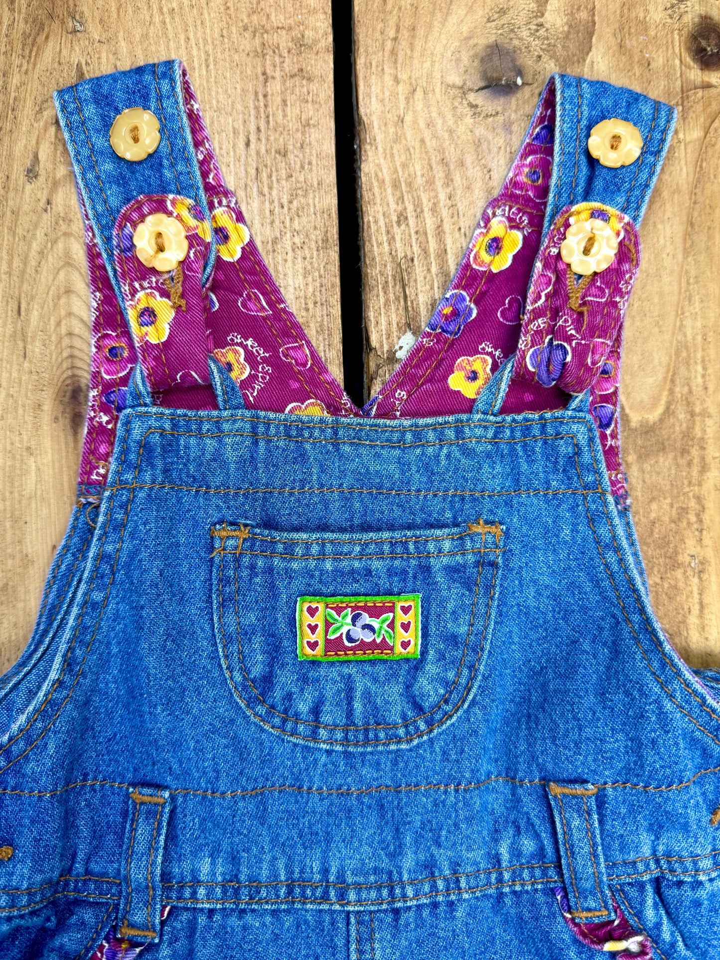 Vintage 90s Ladybird Denim Dungarees | 3-6 Months