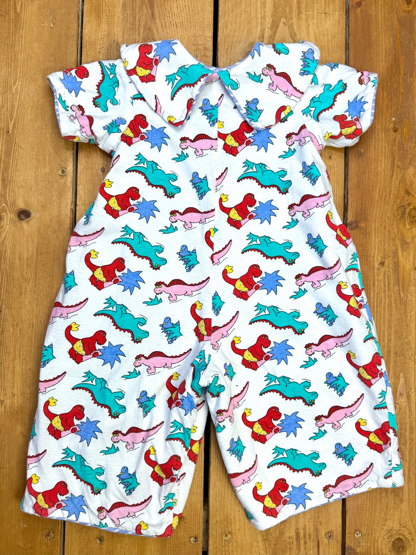 Handmade Reversible Dinosaur Print Babygrow | 6-9 Months