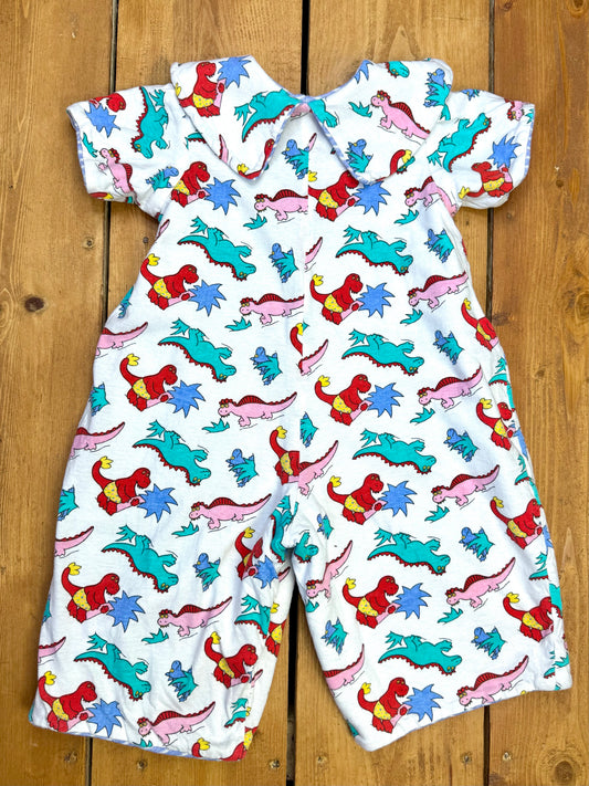 Handmade Reversible Dinosaur Print Babygrow | 6-9 Months