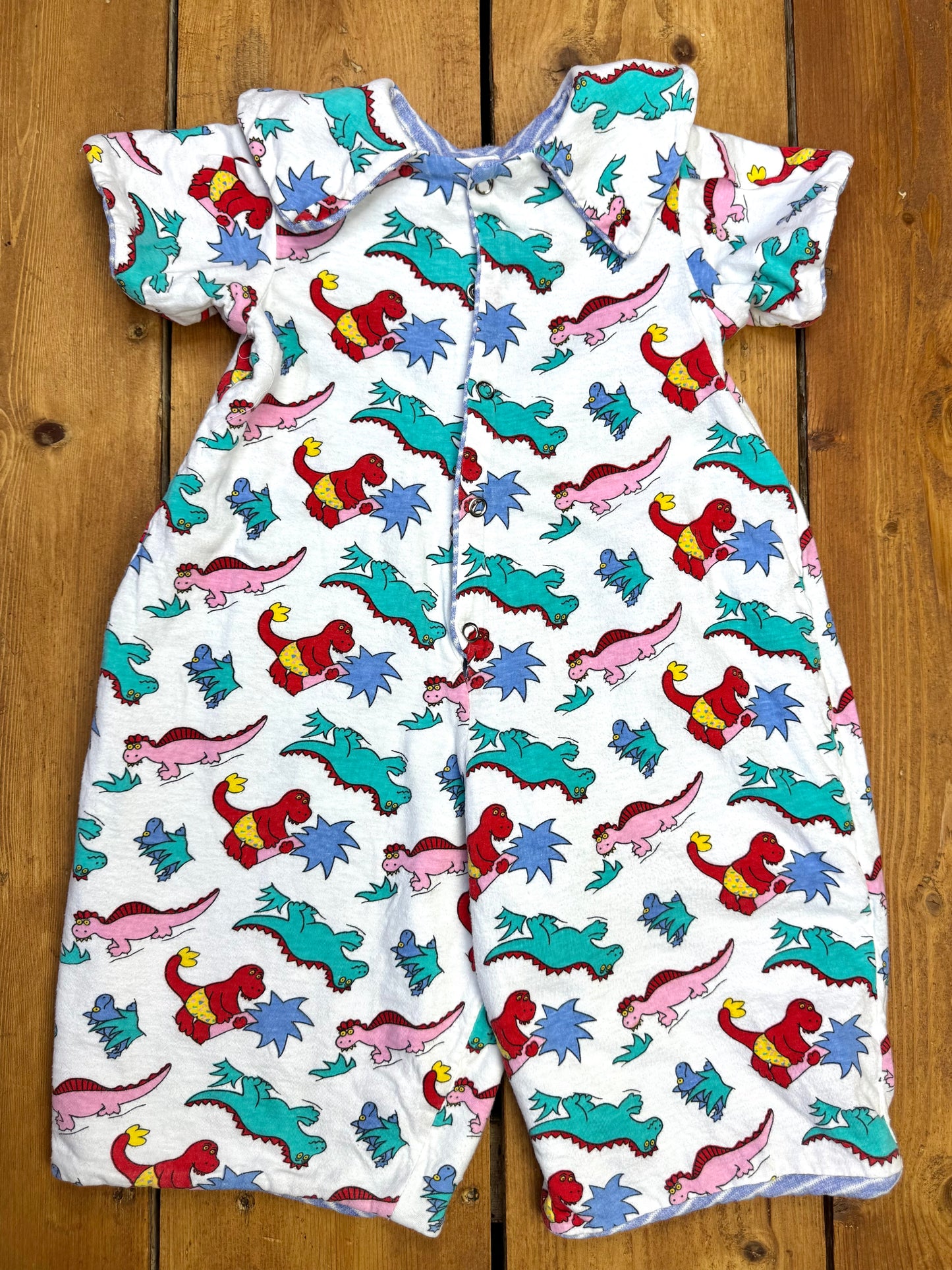 Handmade Reversible Dinosaur Print Babygrow | 6-9 Months