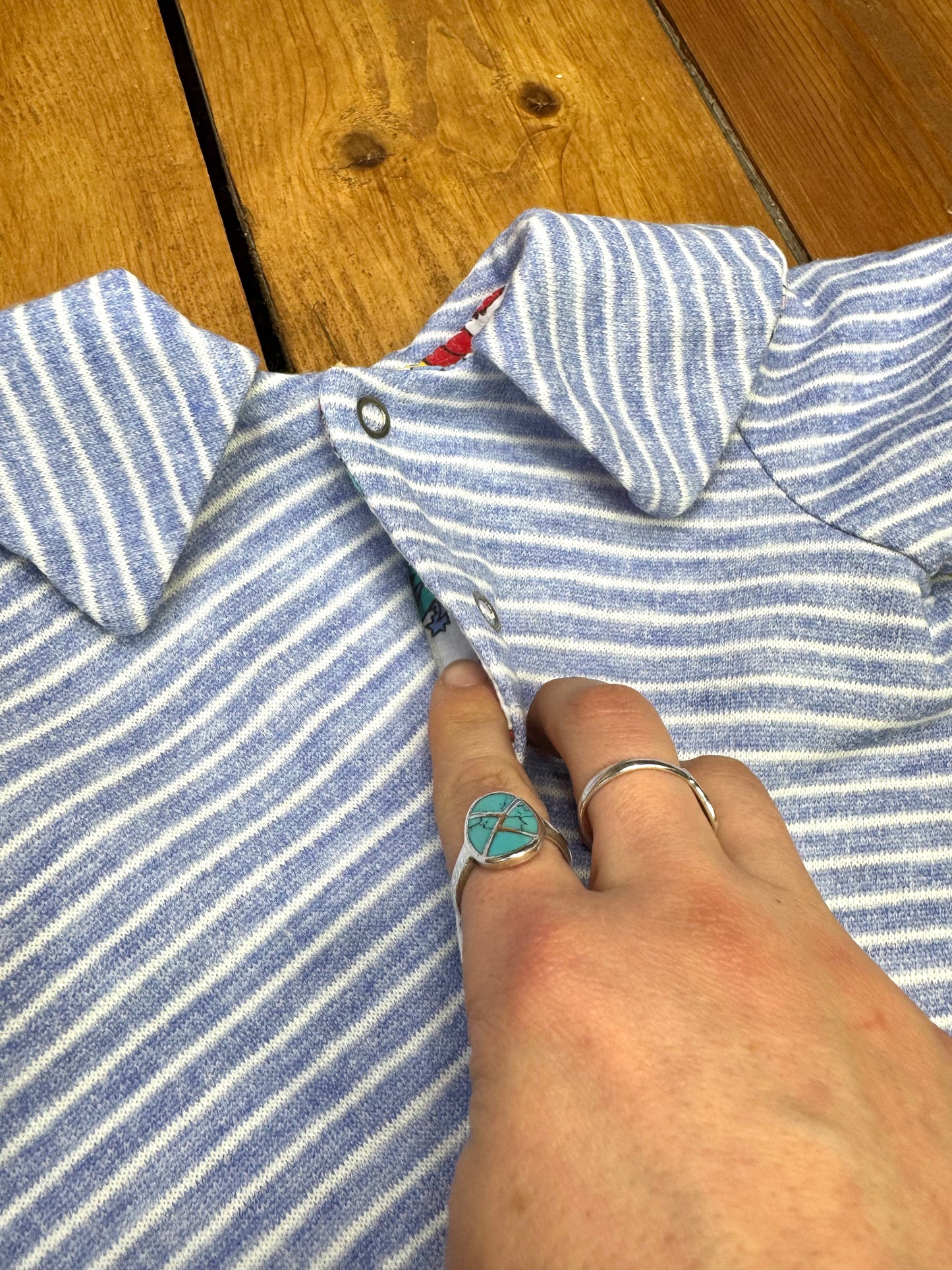 Handmade Reversible Dinosaur Print Babygrow | 6-9 Months