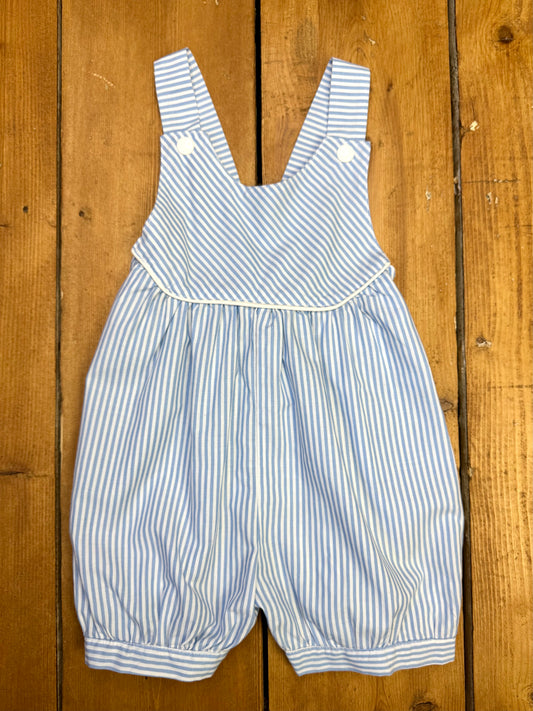 Vintage blue and white striped baby romper