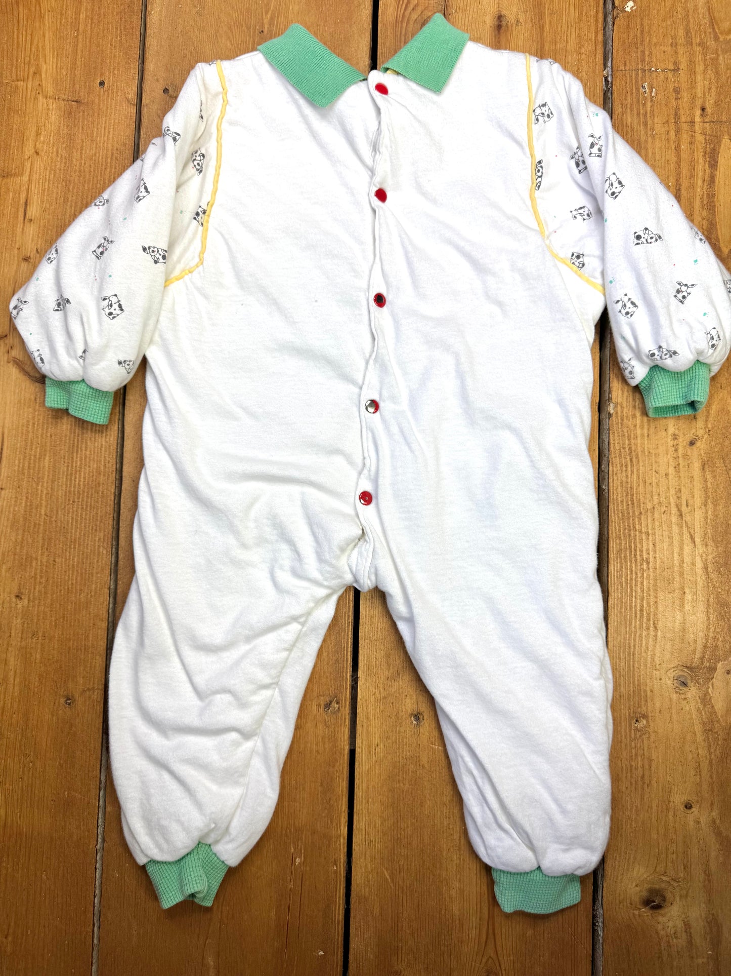 Vintage 90s Dog Print Babygrow | 6-9 Months