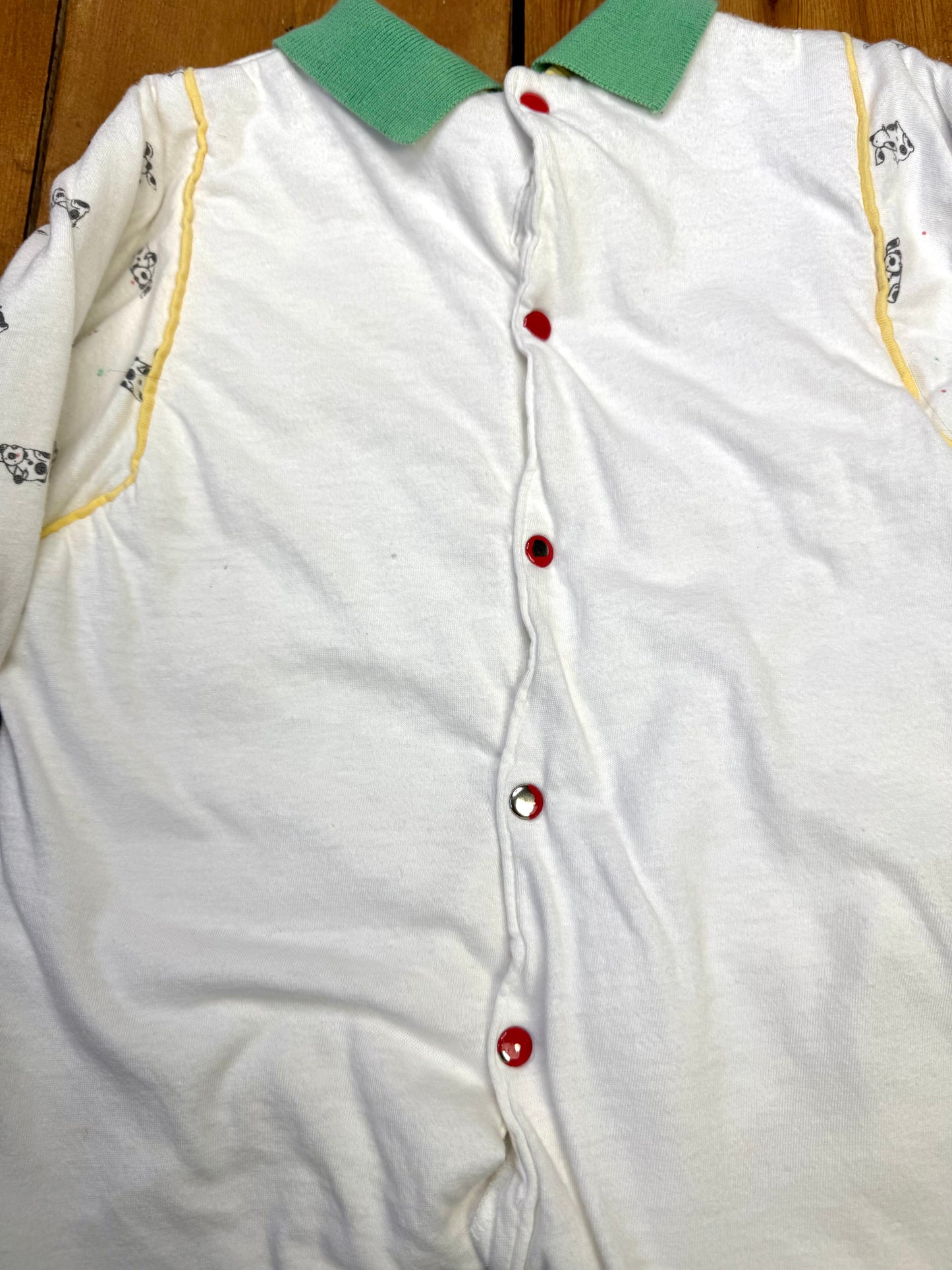 Vintage 90s Dog Print Babygrow | 6-9 Months