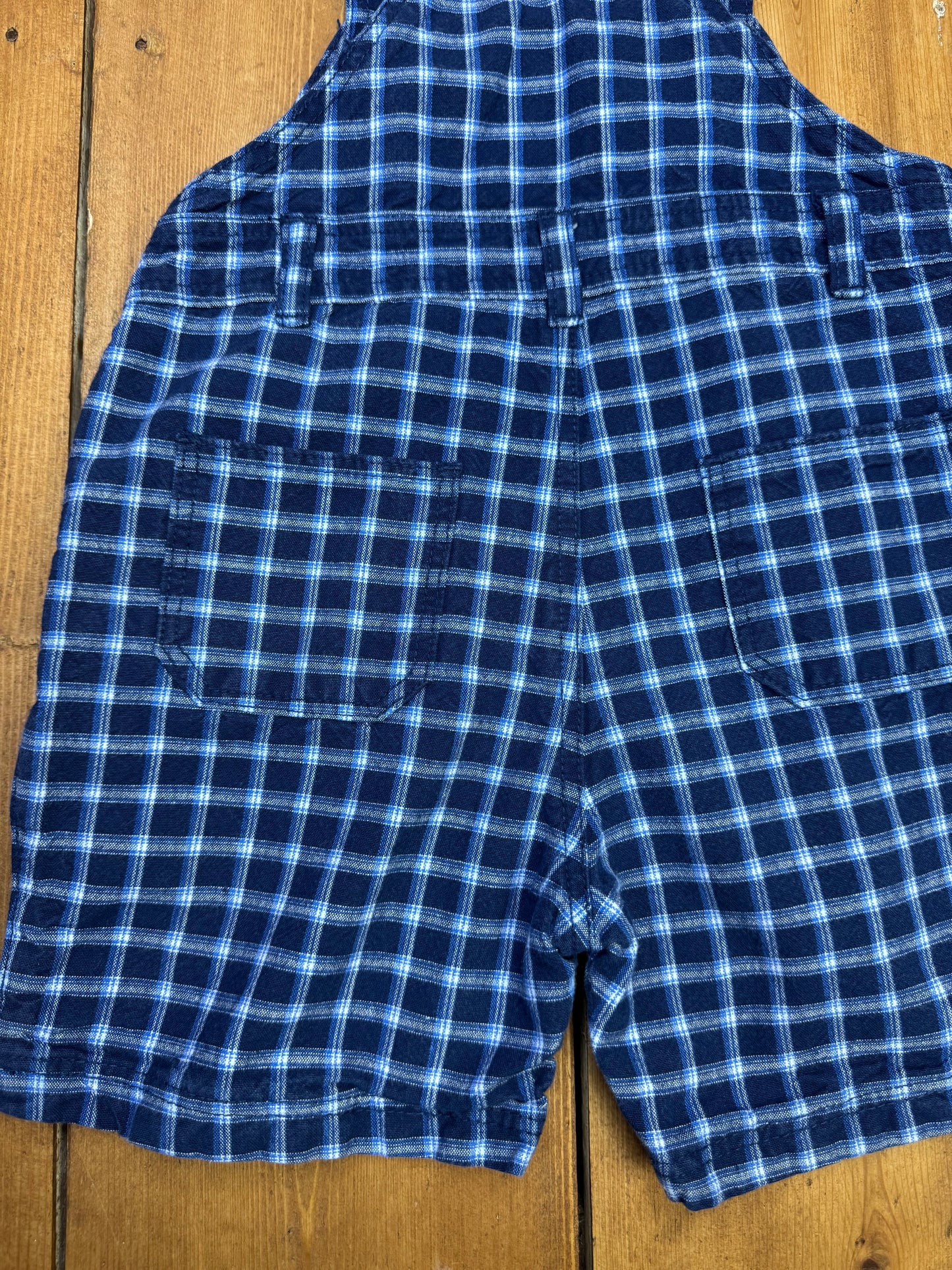 Vintage 00s Check Dungaree Shorts | 12-18 Months