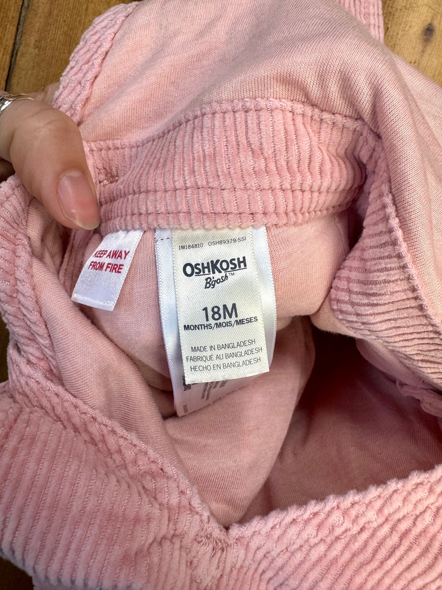 Oshkosh pink cord dungarees