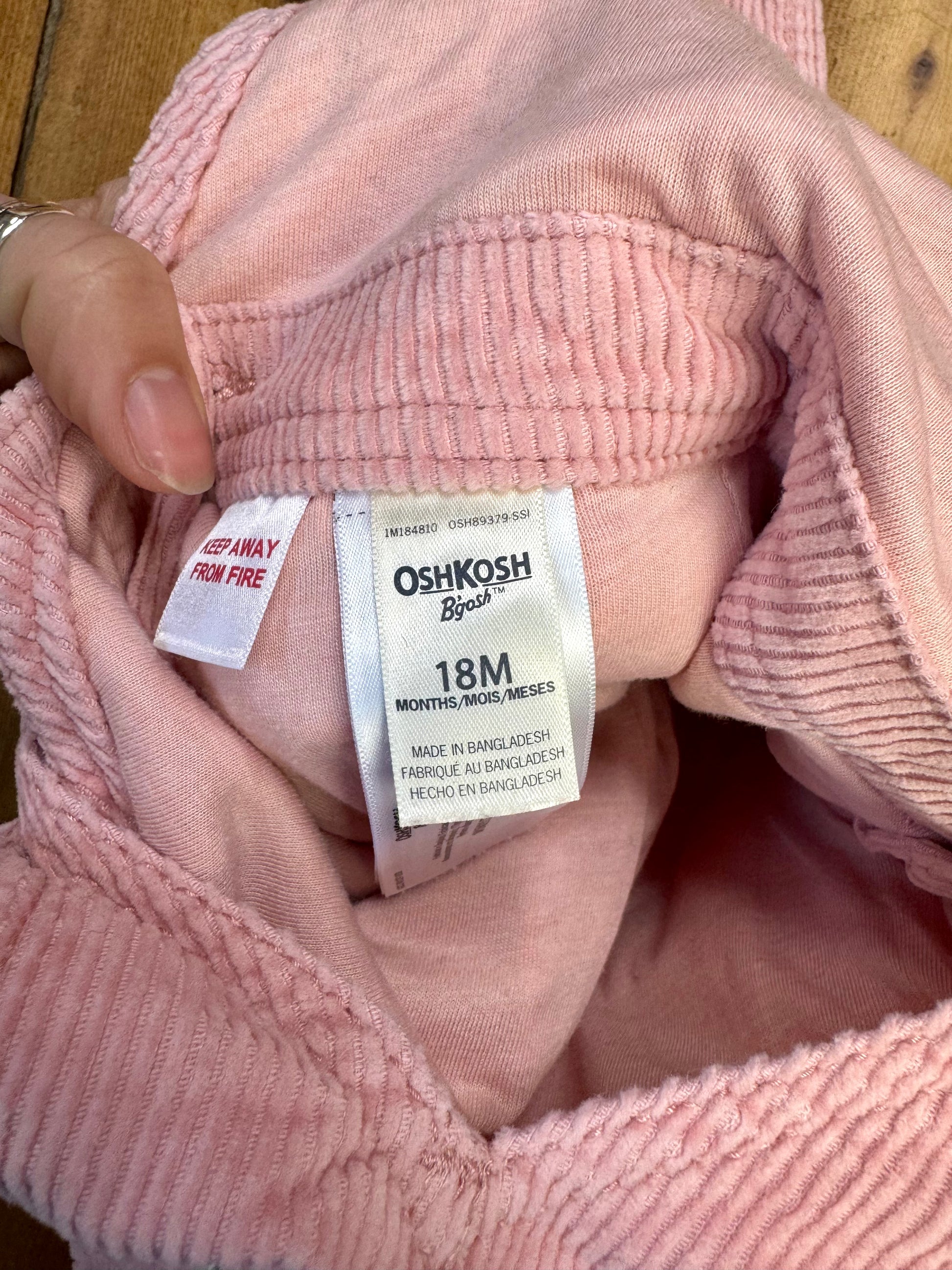 Oshkosh pink cord dungarees