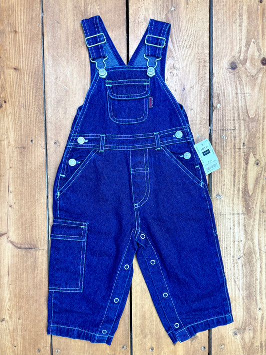 Vintage deadstock kids denim dungarees. Age 9-12 months. Handpicked for Bee Tiny kids vintage.