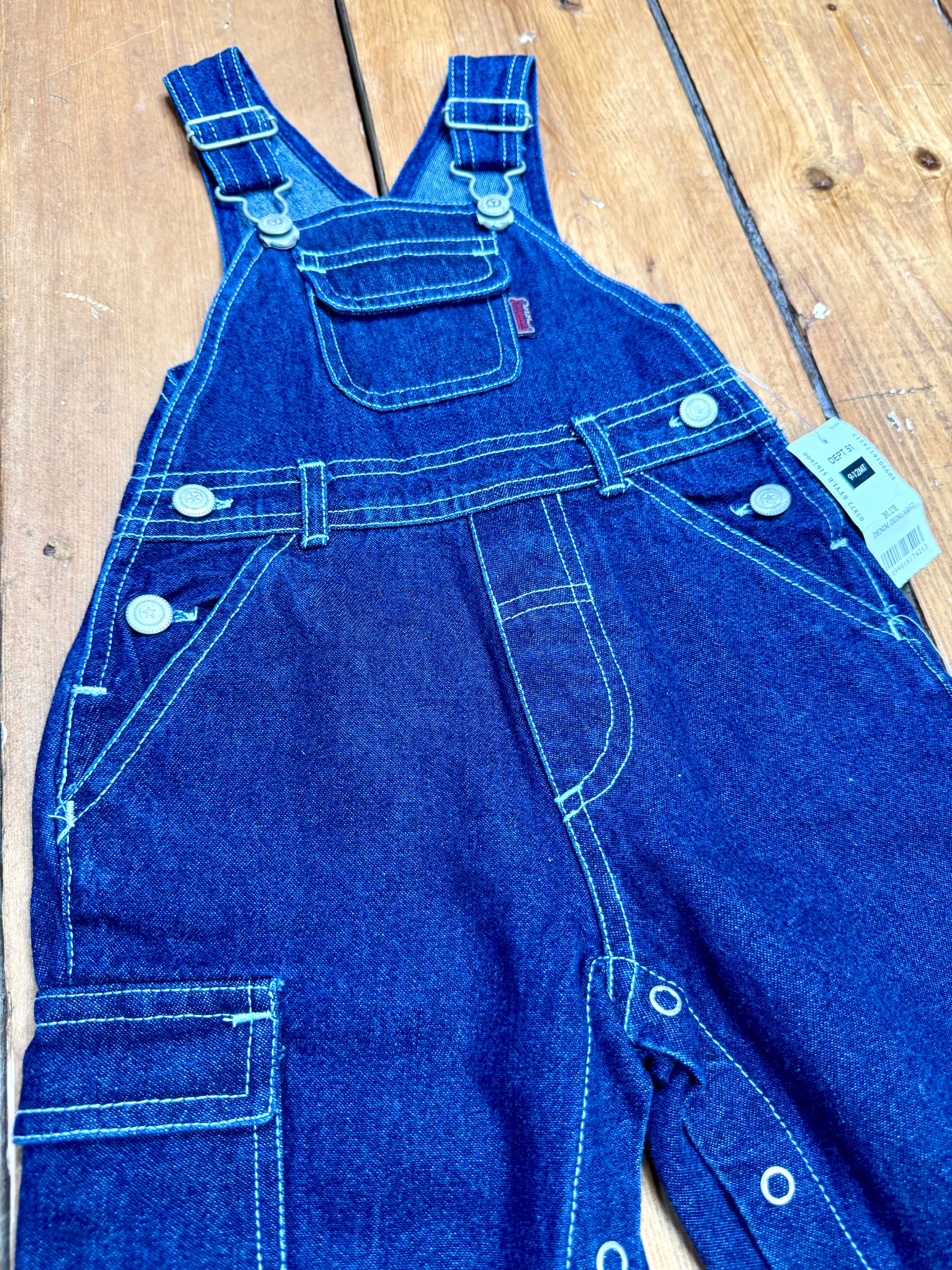 Vintage deadstock denim kids dungarees