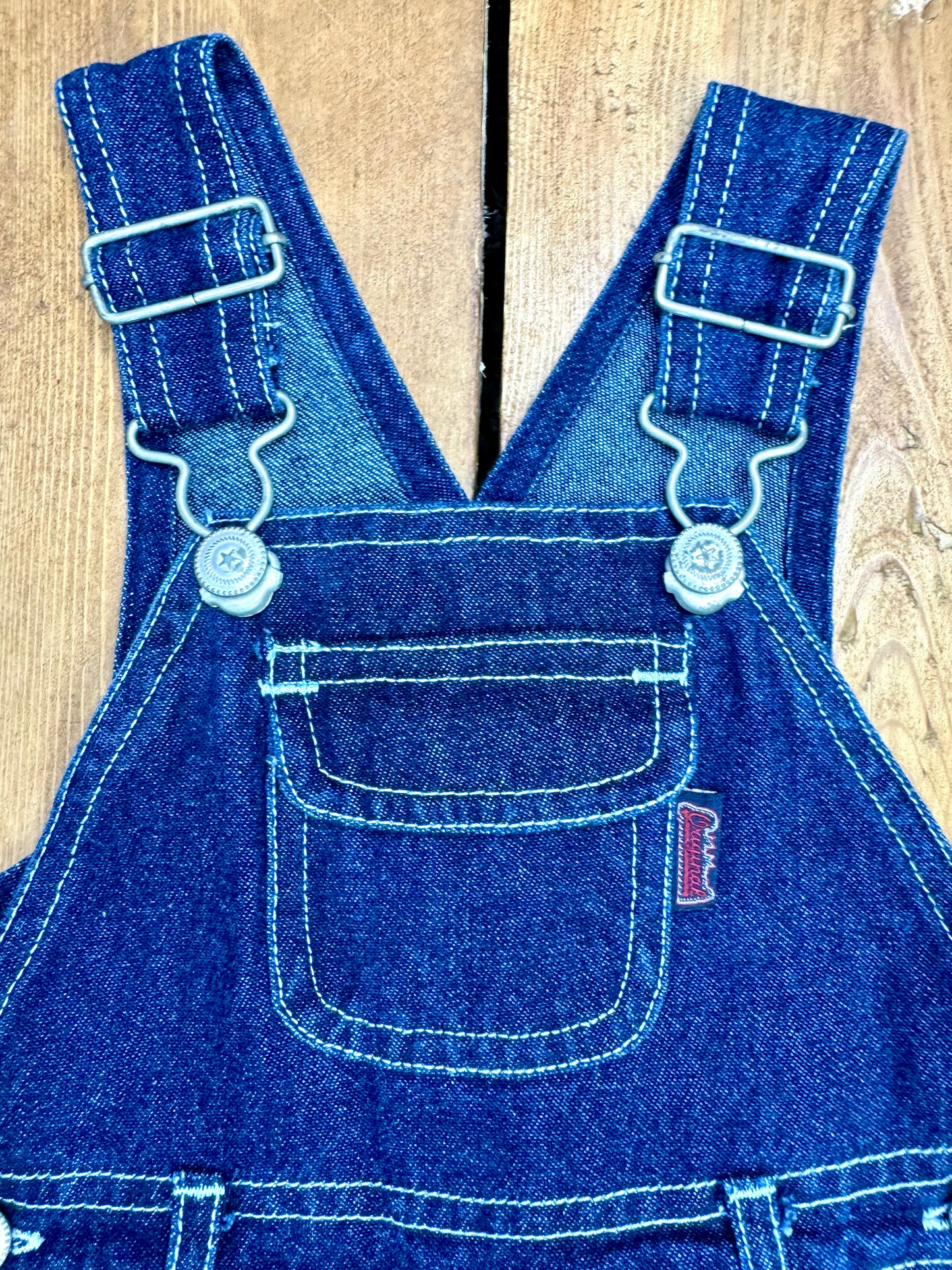 Vintage deadstock denim kids dungarees