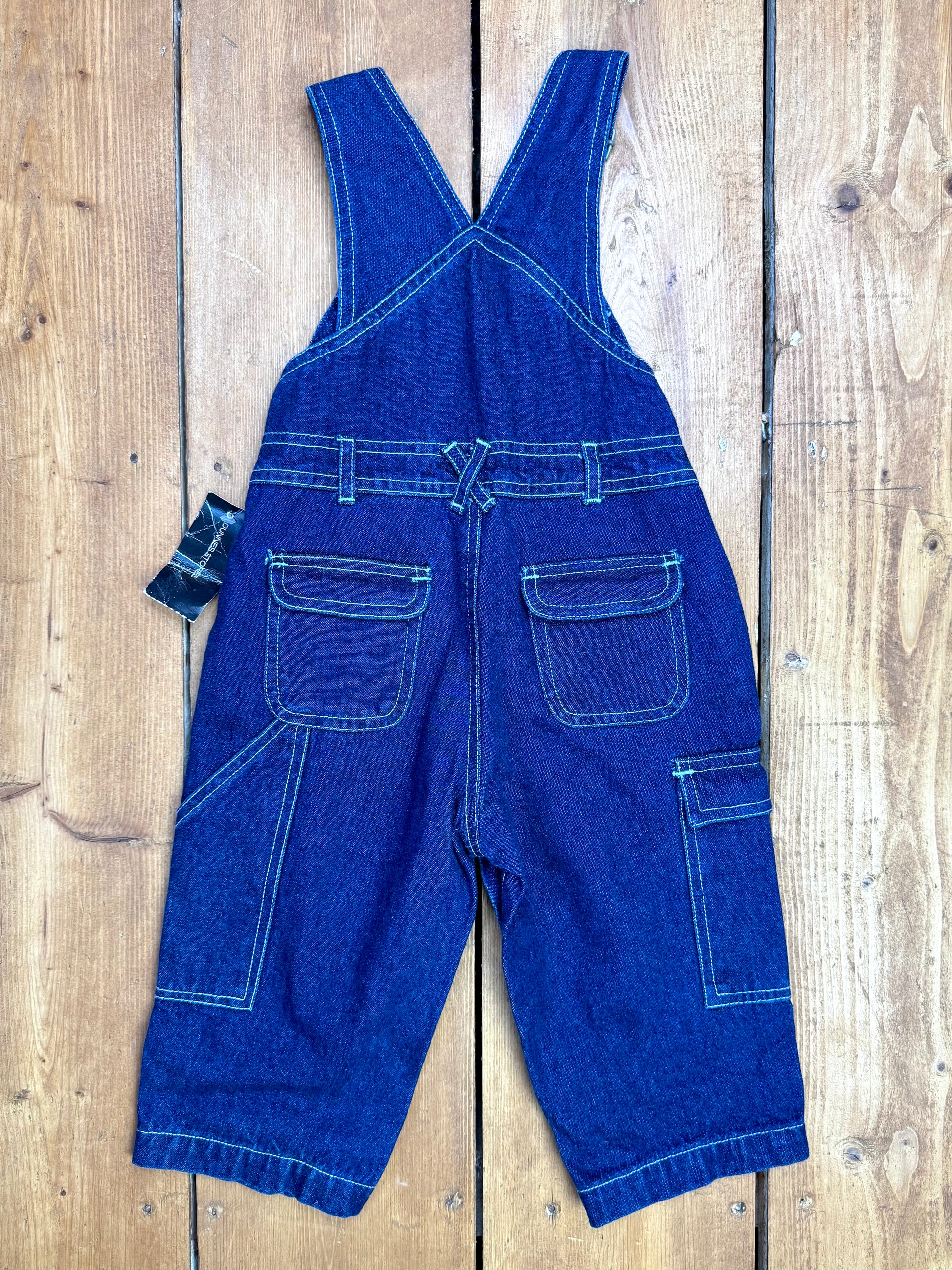 Vintage deadstock denim kids dungarees