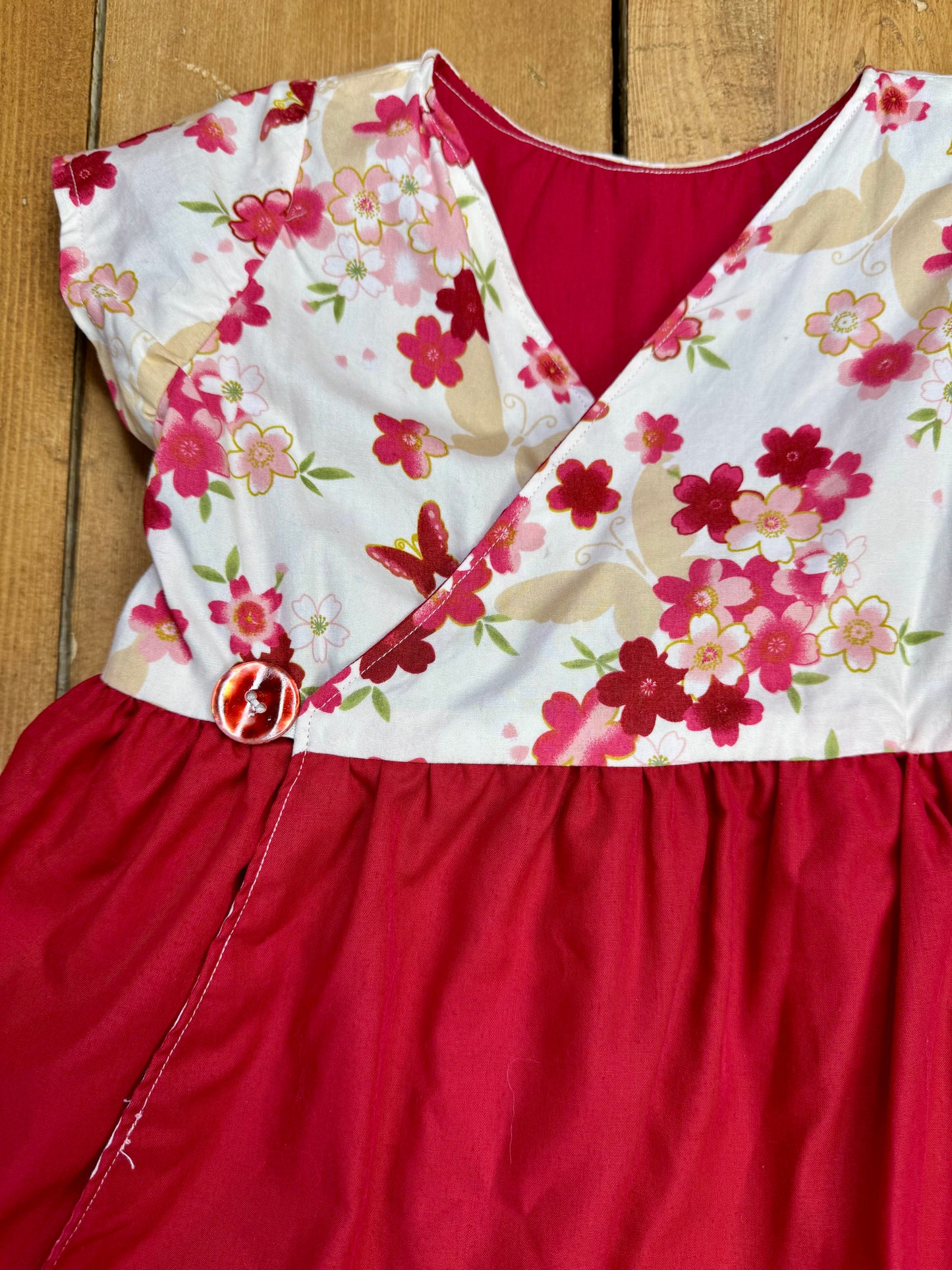 Handmade reversible floral toddler dress
