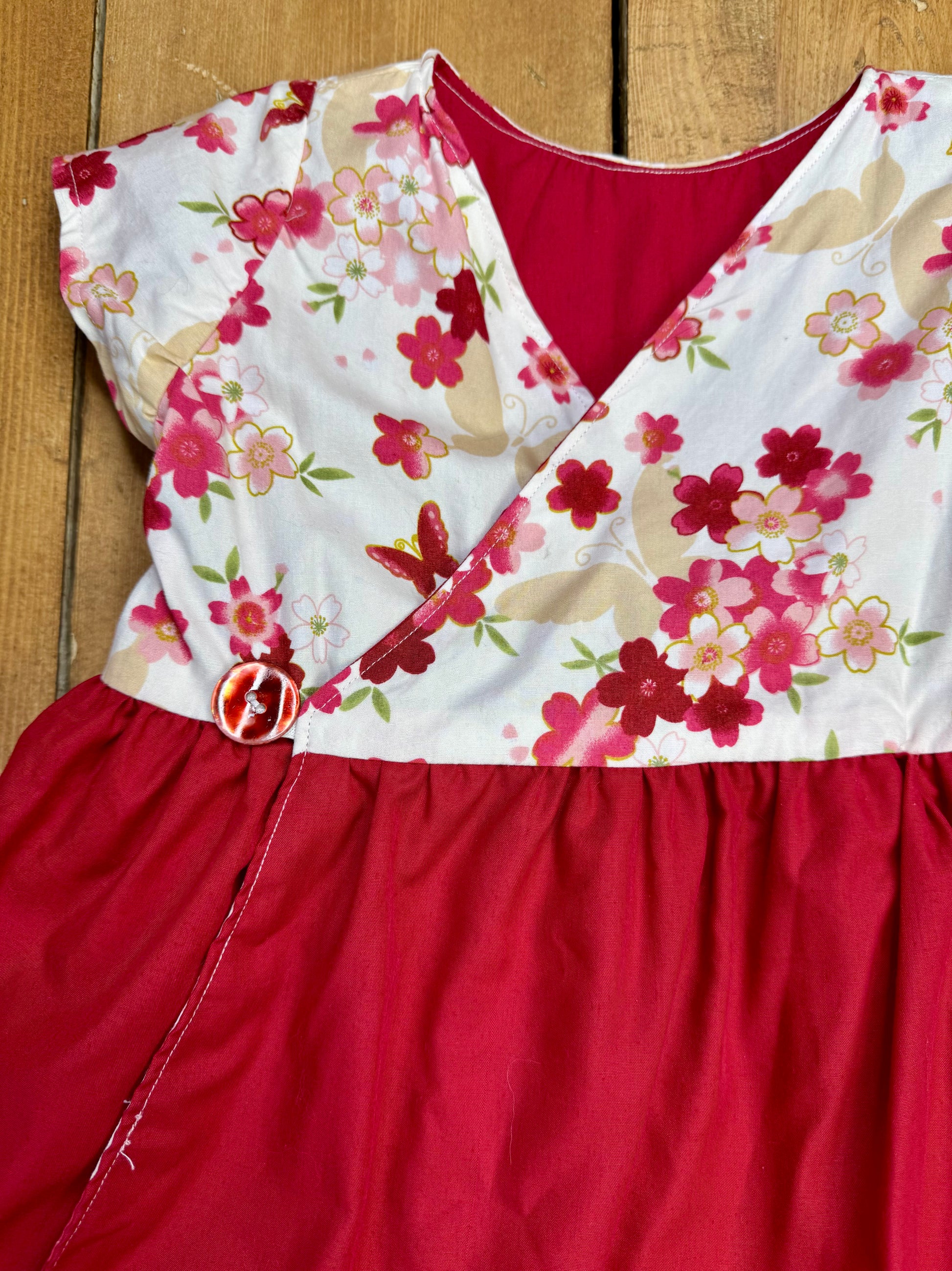 Handmade reversible floral toddler dress