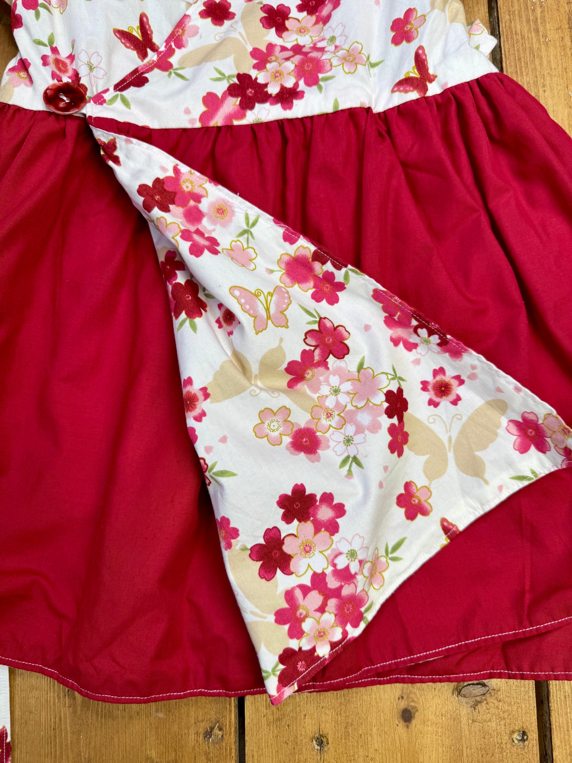Handmade reversible floral toddler dress