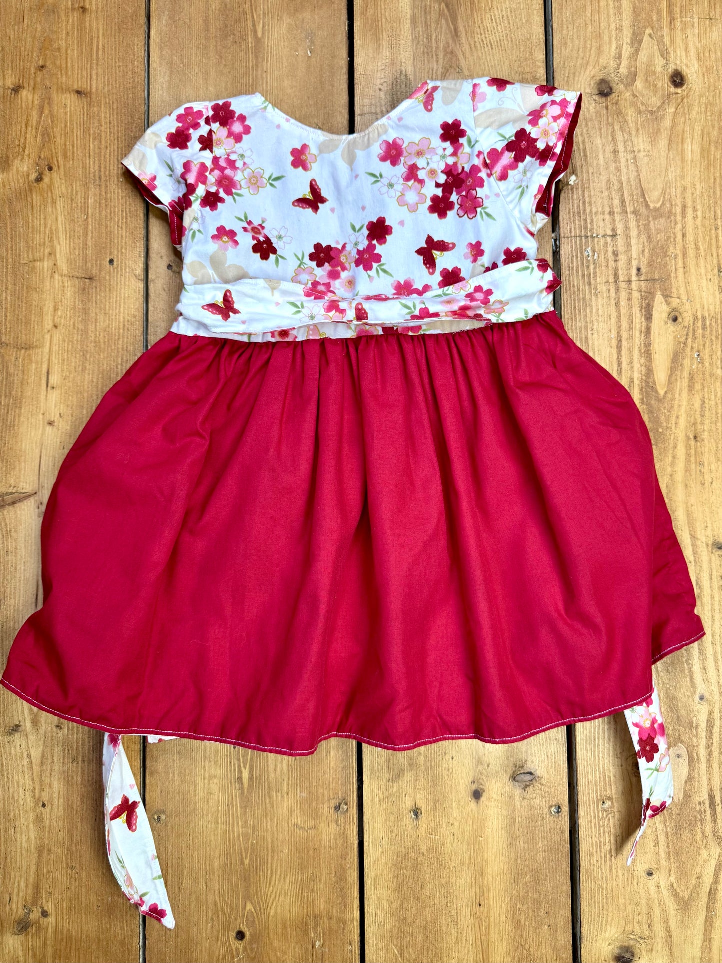 Handmade reversible floral toddler dress