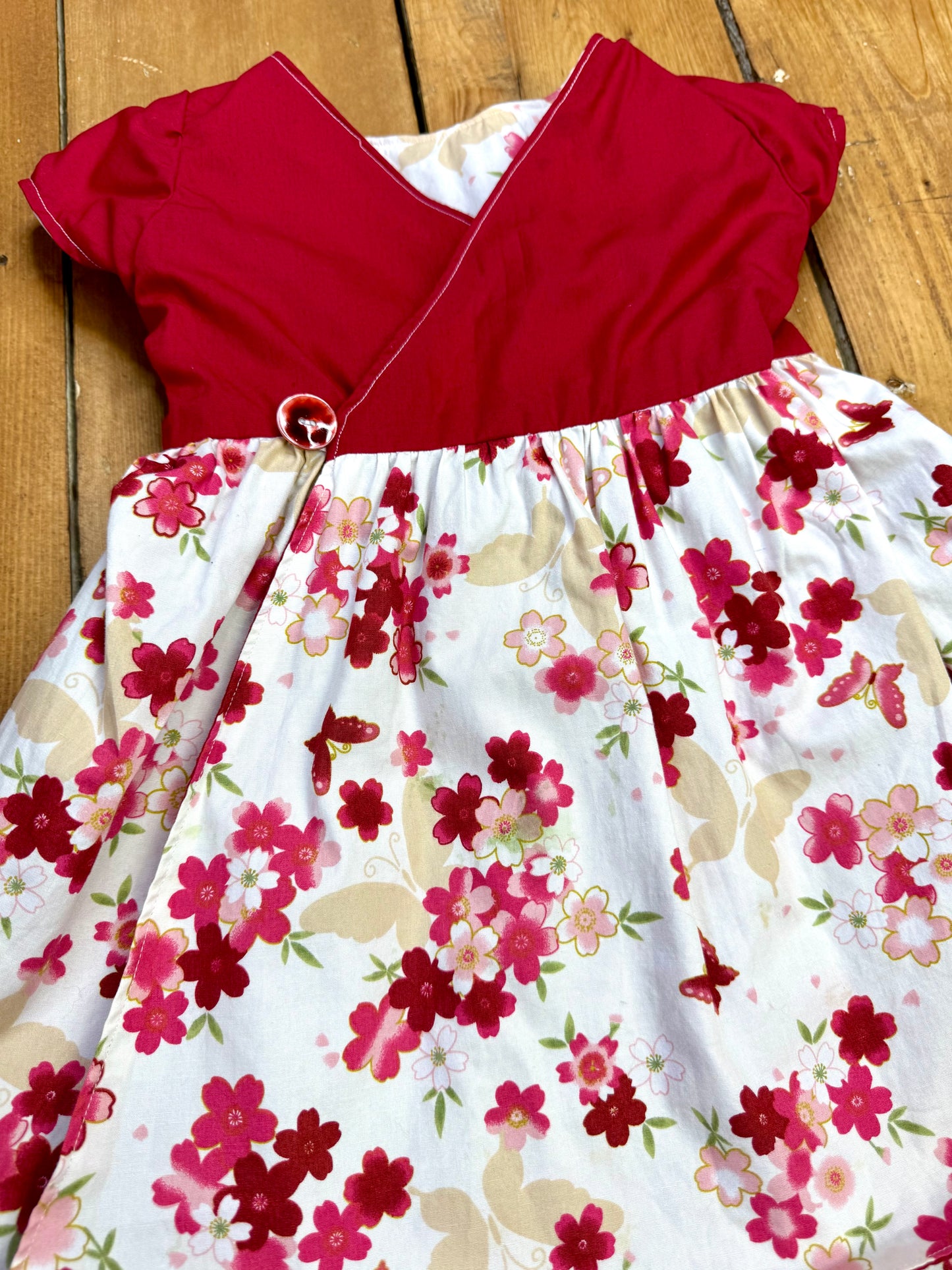 Handmade reversible floral toddler dress