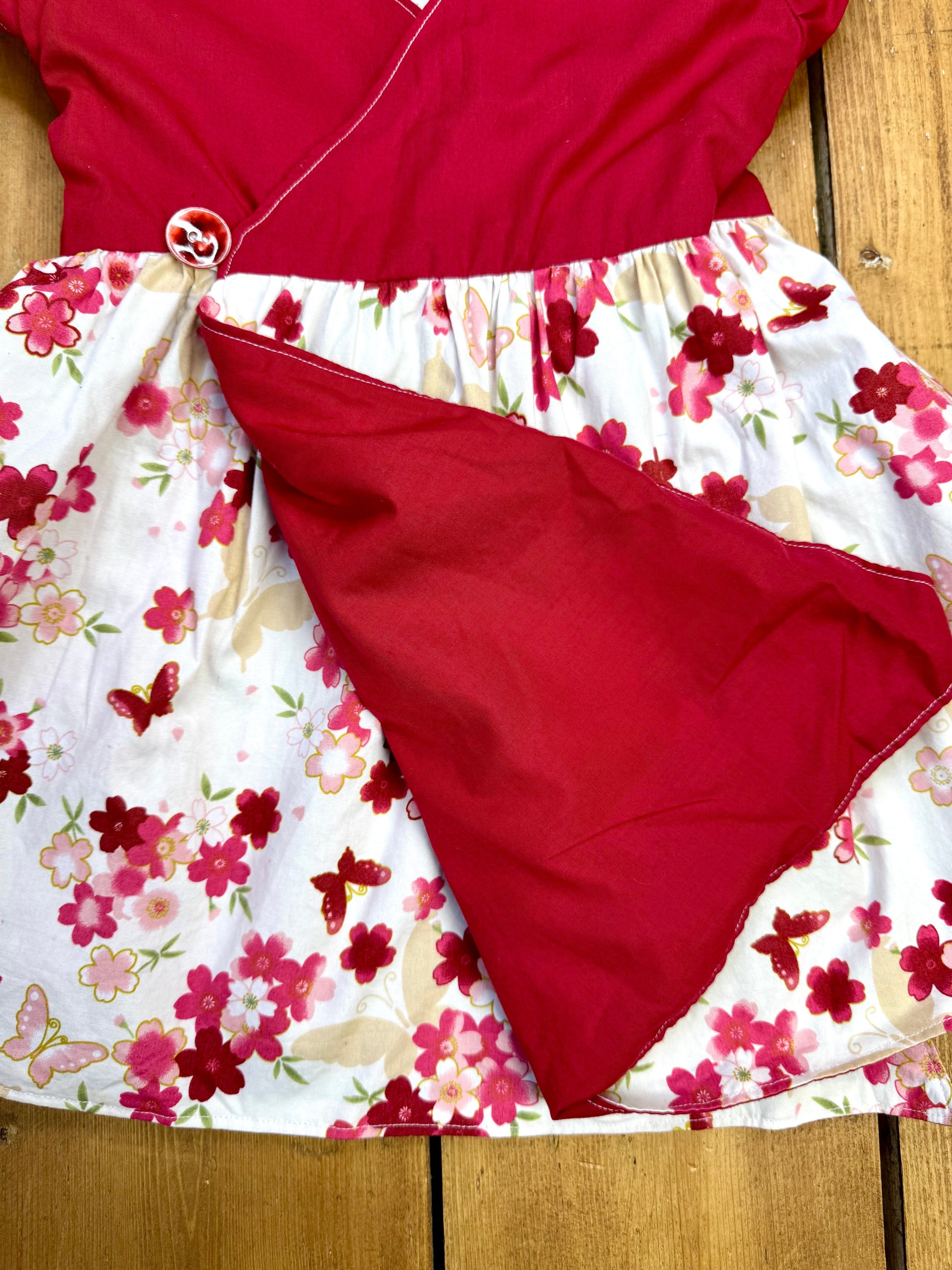 Handmade reversible floral toddler dress