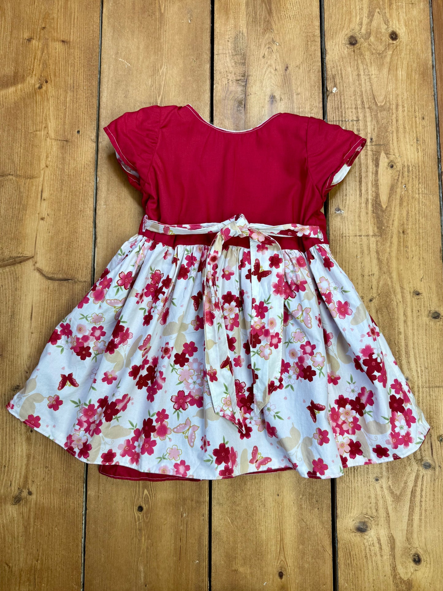 Handmade reversible floral toddler dress