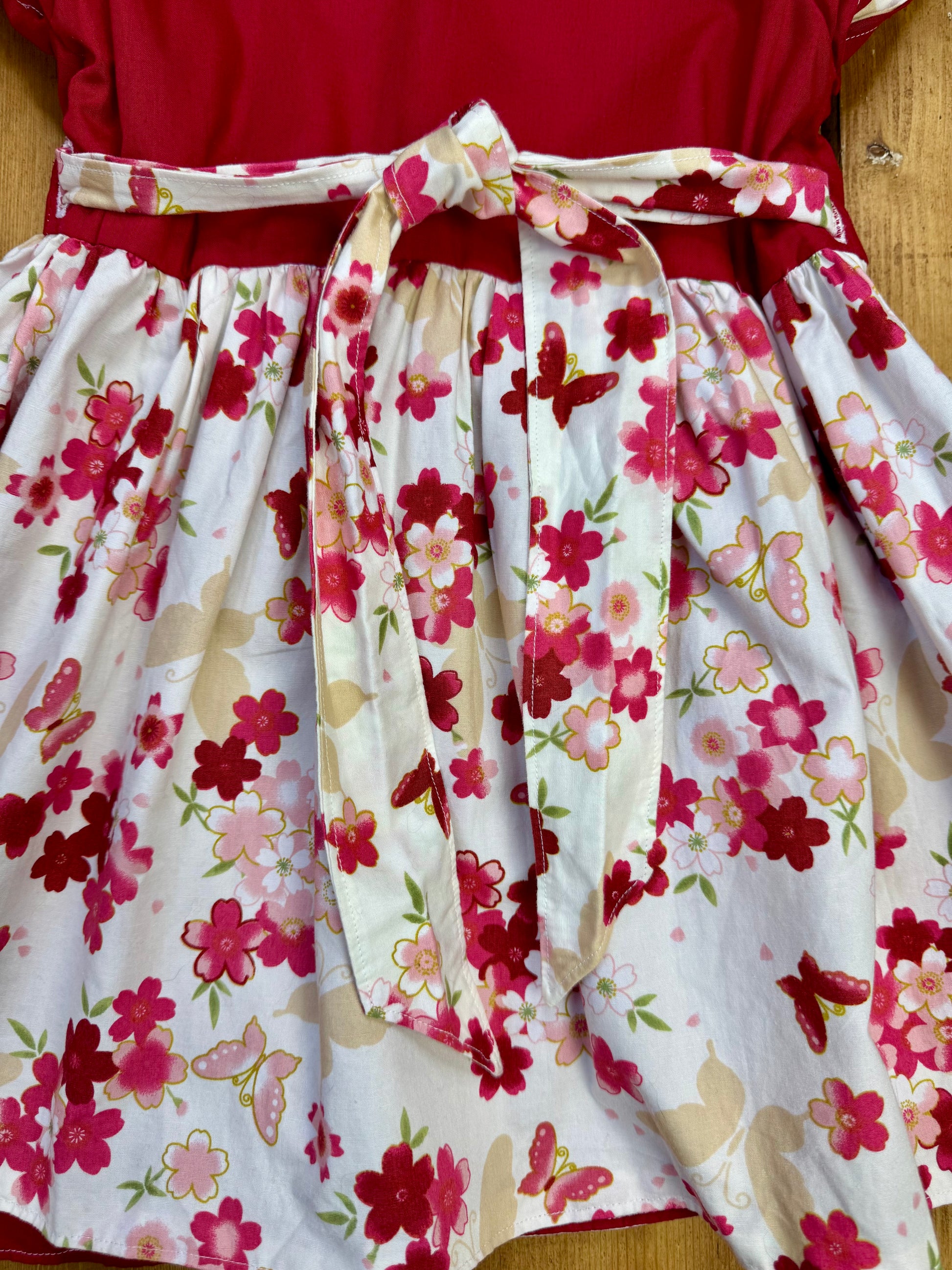 Handmade reversible floral toddler dress