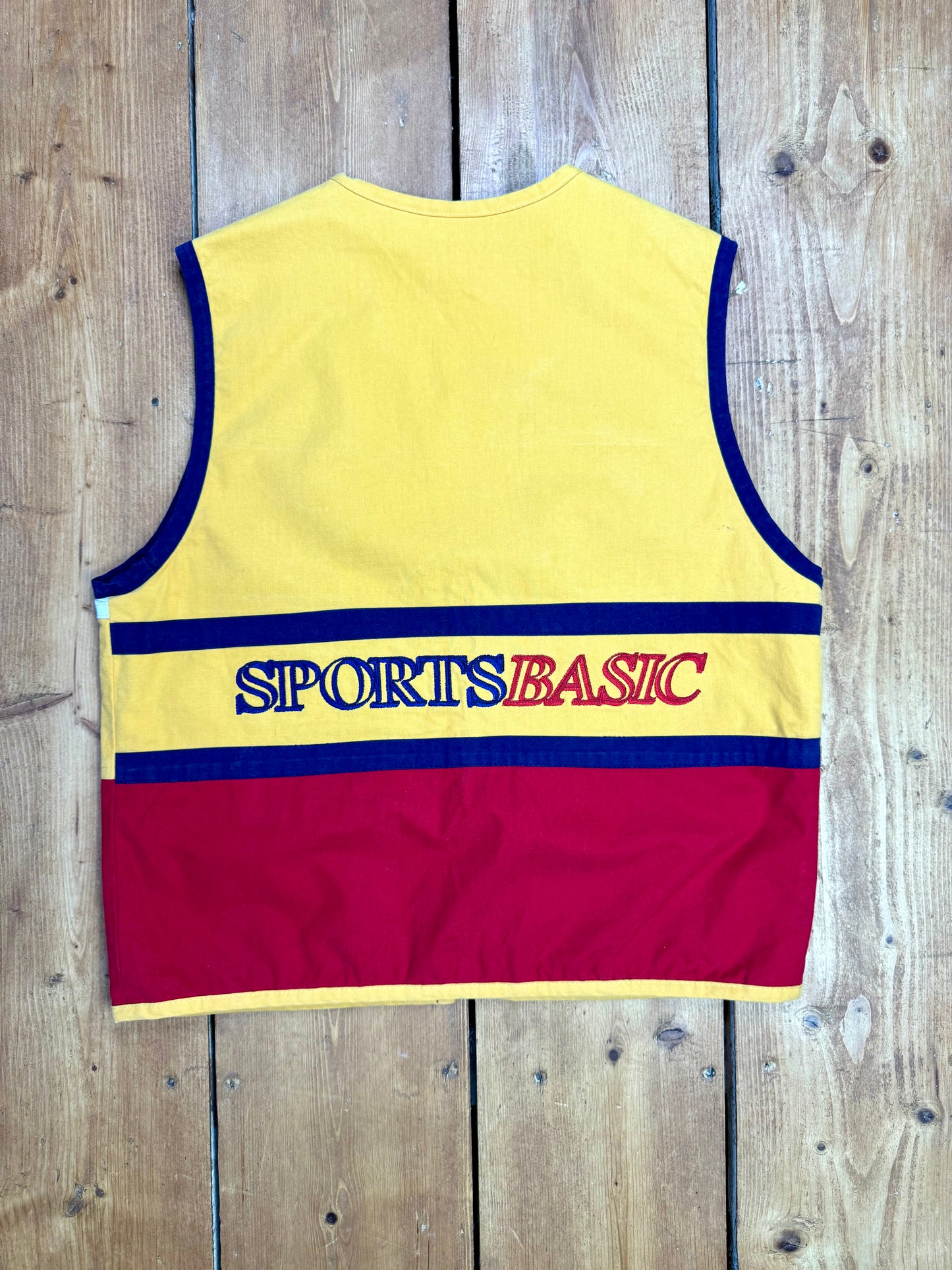 Vintage 90s Colour Block Utility Vest | Sports Basic Zip Gilet