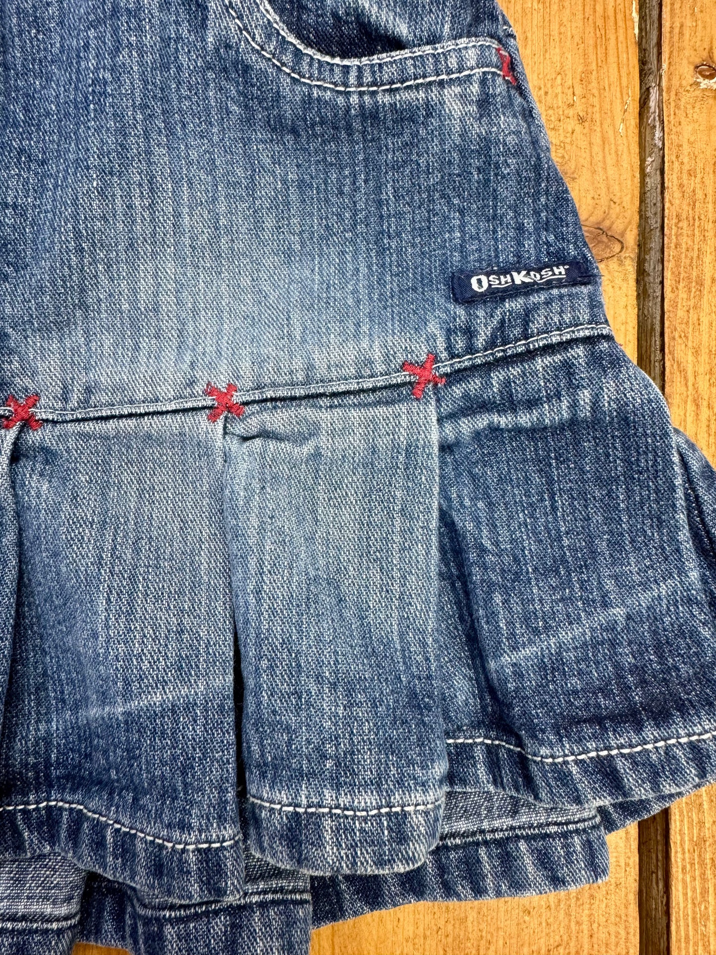 Vintage OshKosh kids pleated denim skirt handpicked for Bee Tiny kids vintage