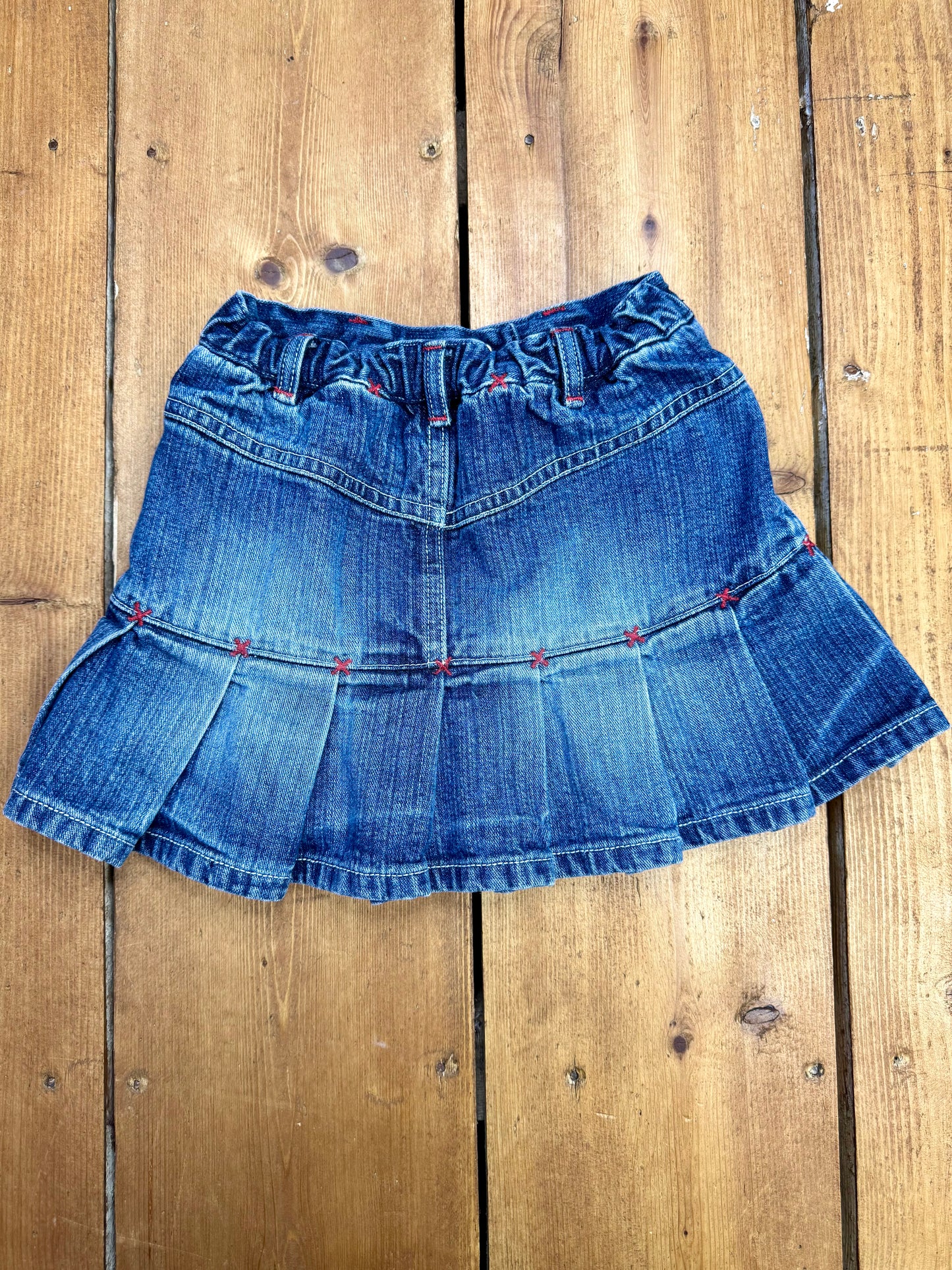 Vintage OshKosh kids pleated denim skirt handpicked for Bee Tiny kids vintage