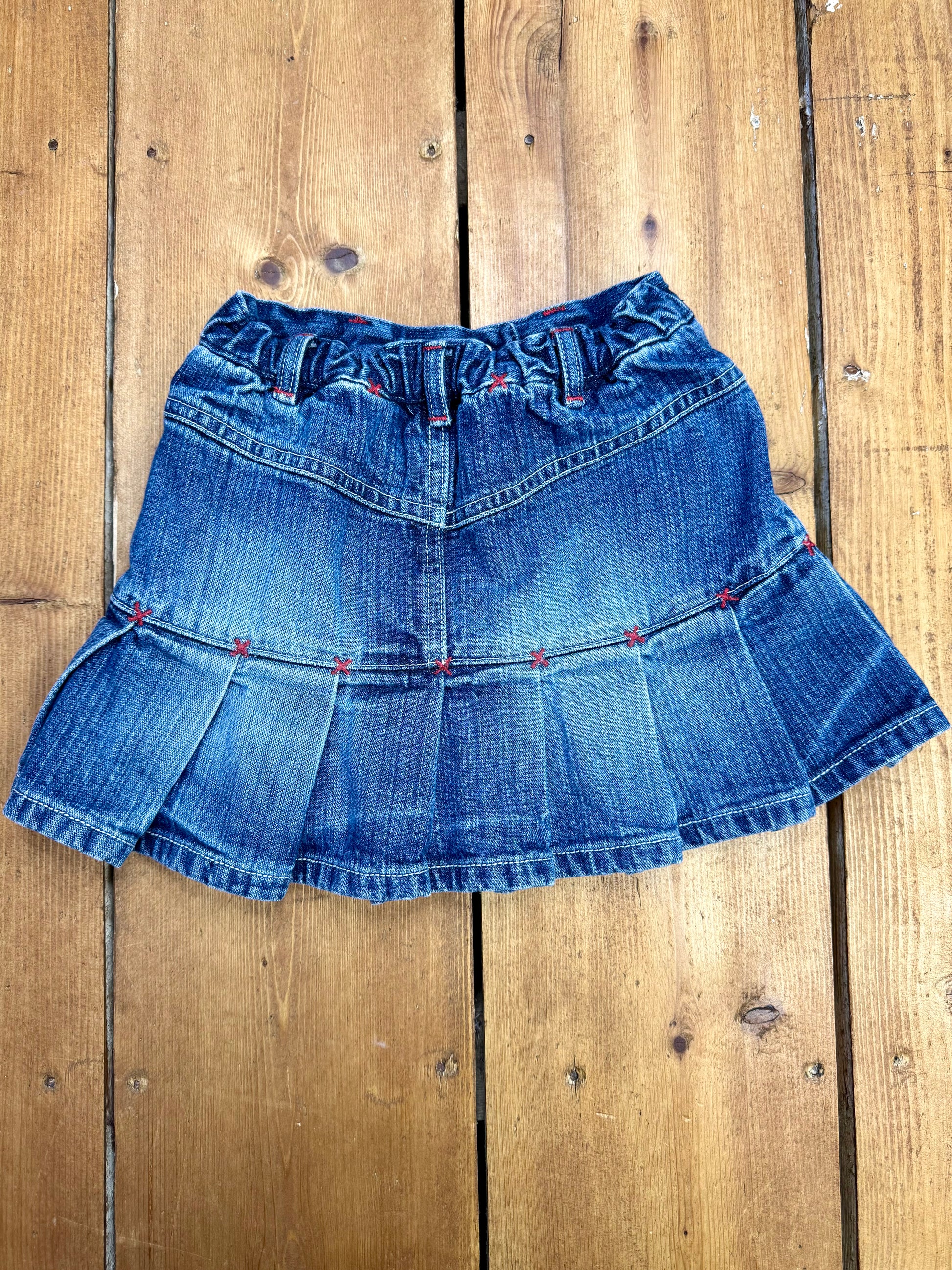 Vintage OshKosh kids pleated denim skirt handpicked for Bee Tiny kids vintage